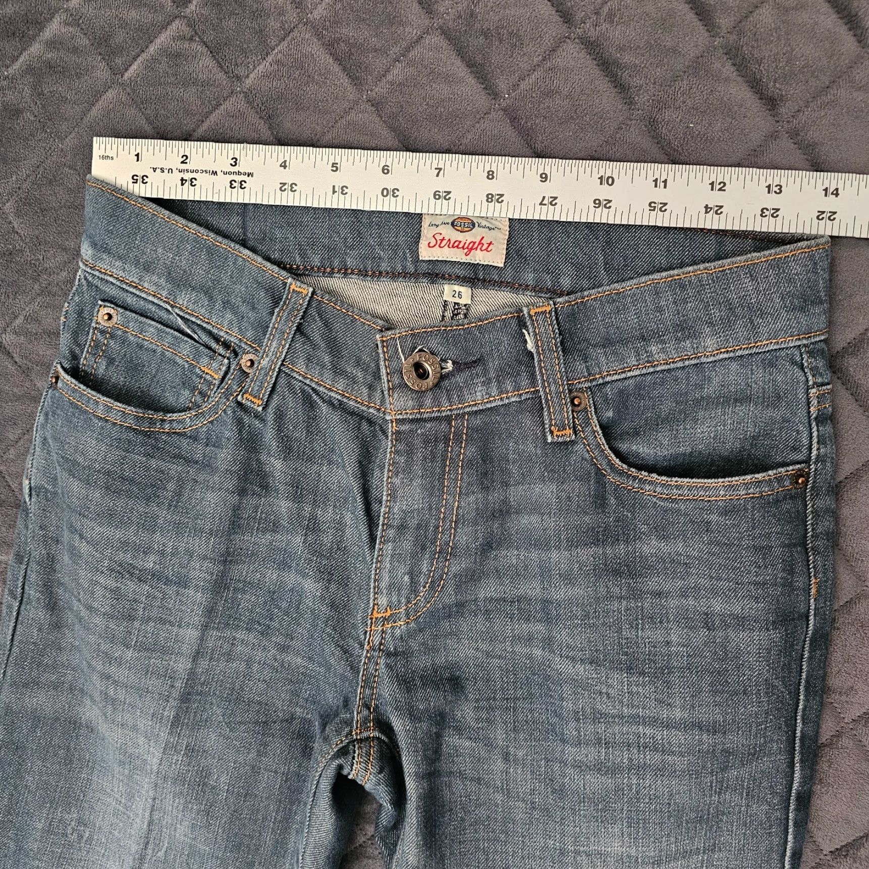 Fossil VINTAGE Fossil Straight Leg Mid Rise Dark Wash Denim Jeans Women's Size 26 Blue Size 26" / US 2 / IT 38 - 5 Thumbnail