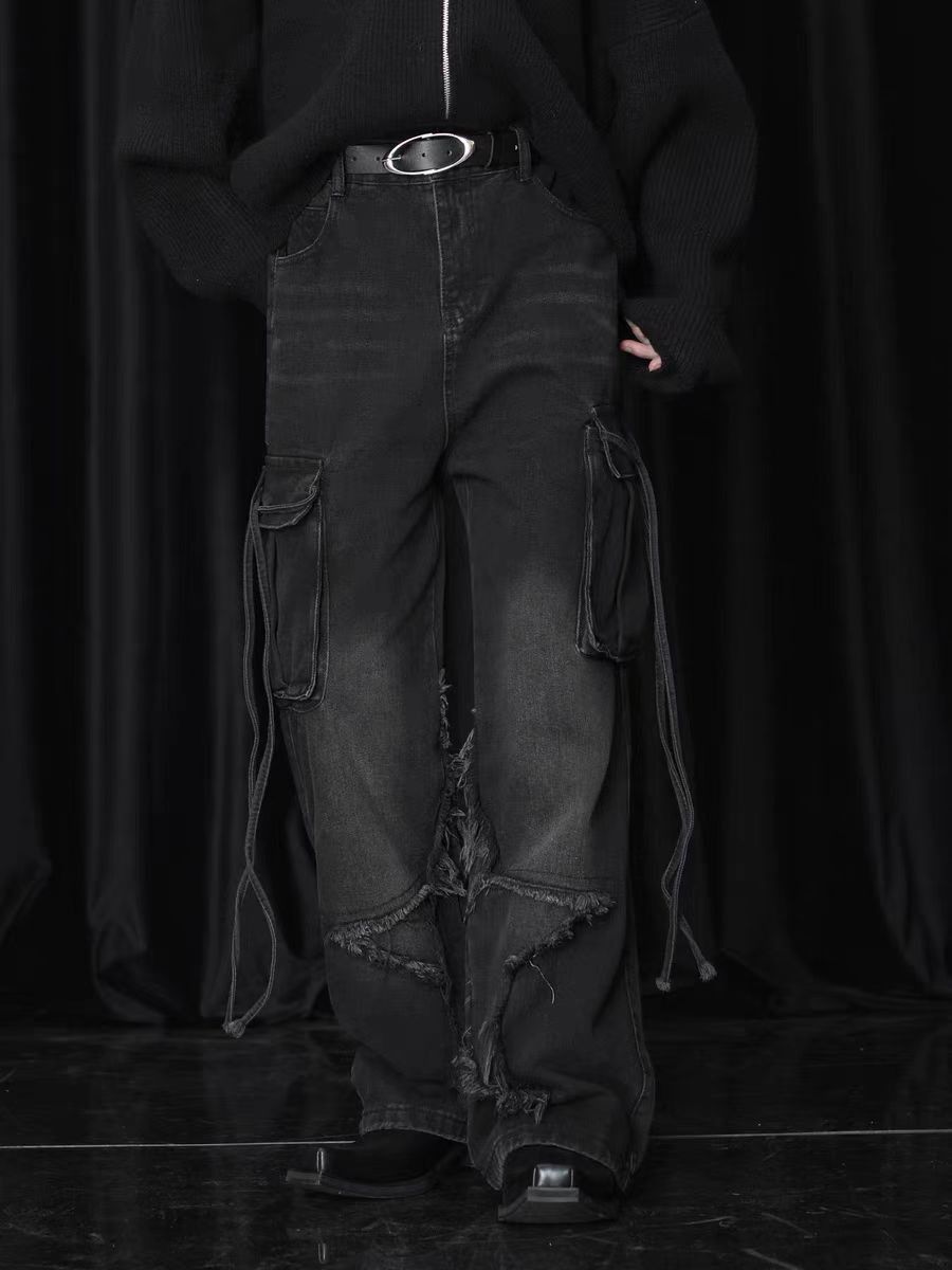Japanese Brand × Jean Black wash street baggy jeans Size US 30 / EU 46 - 4 Thumbnail