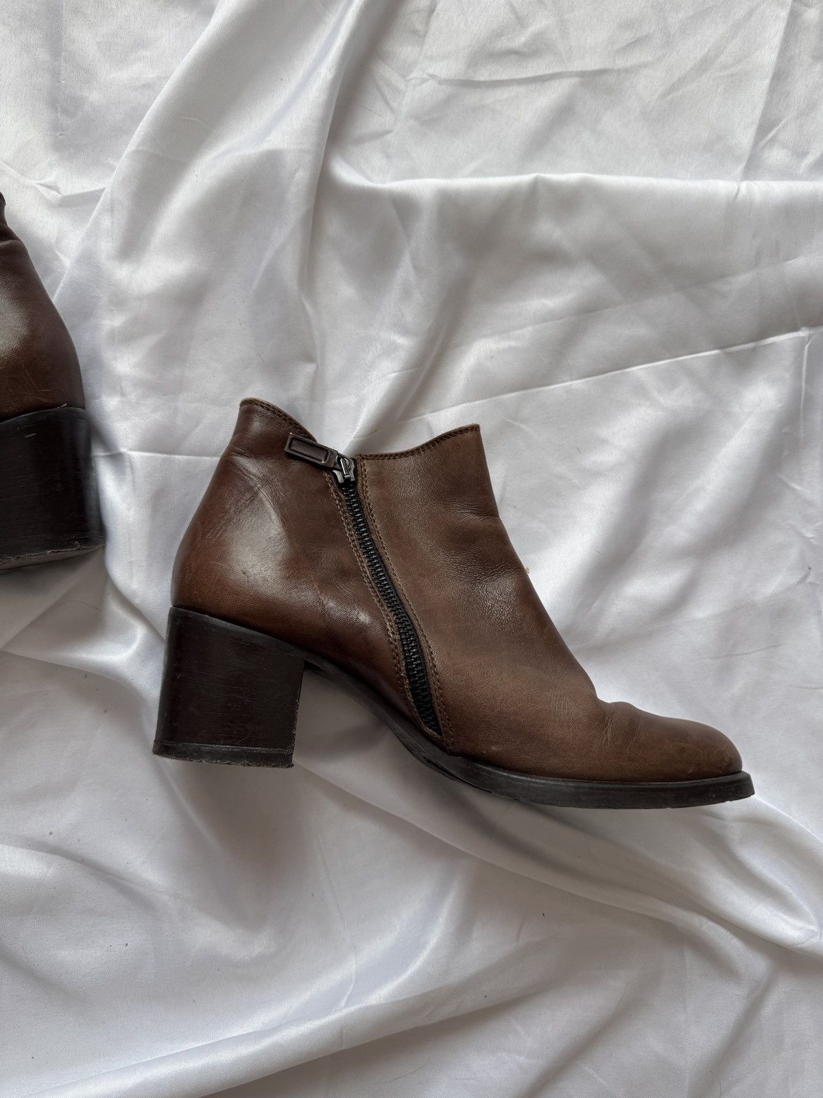 Hysteric Glamour Avant Garde Vintage Double Zip Real Faded Leather Heel Boots Size US 8 / IT 38 - 7 Thumbnail
