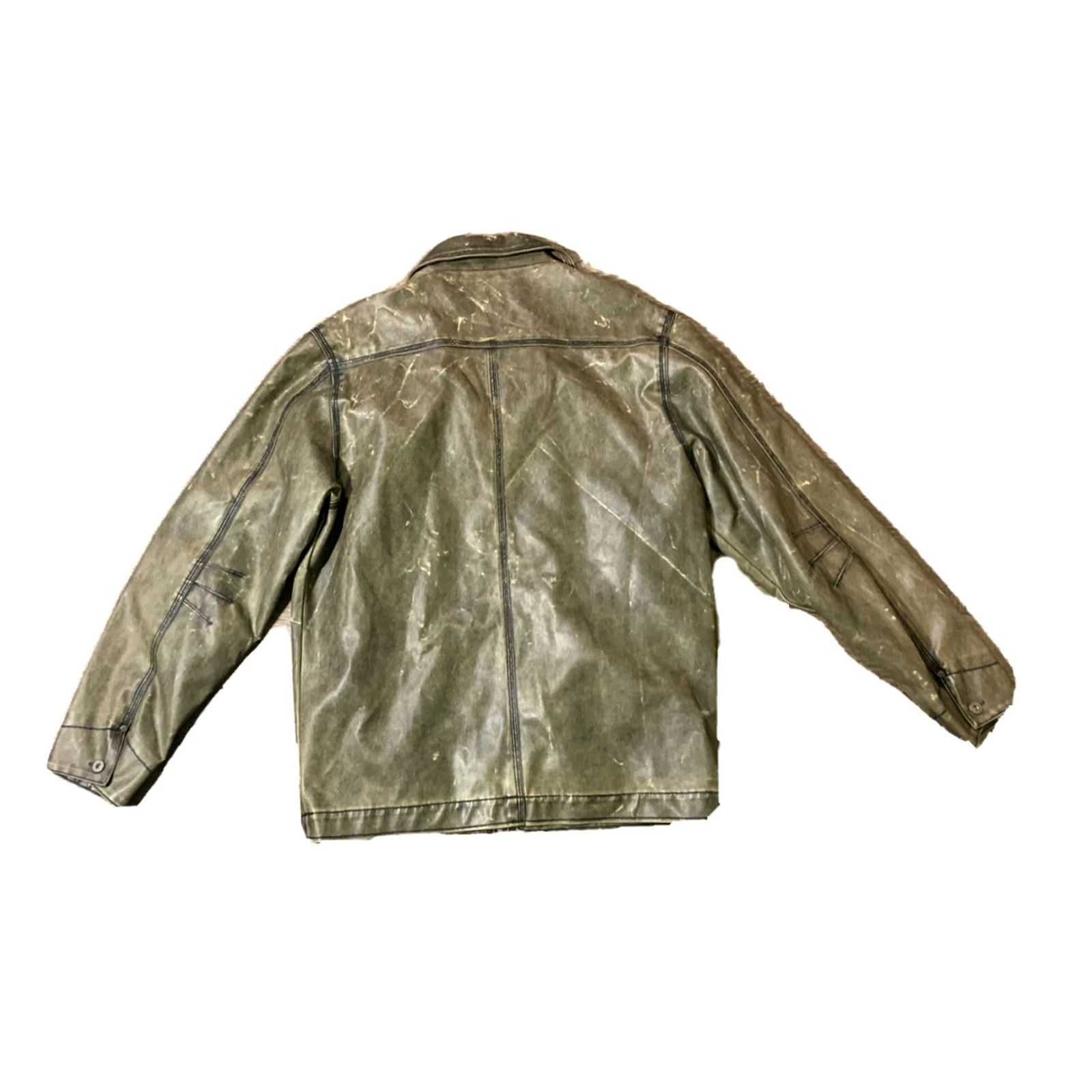 Vintage Distressed BKE Buckle 67 Faux Leather Jacket Mens Brown Large Size US L / EU 52-54 / 3 - 3 Thumbnail