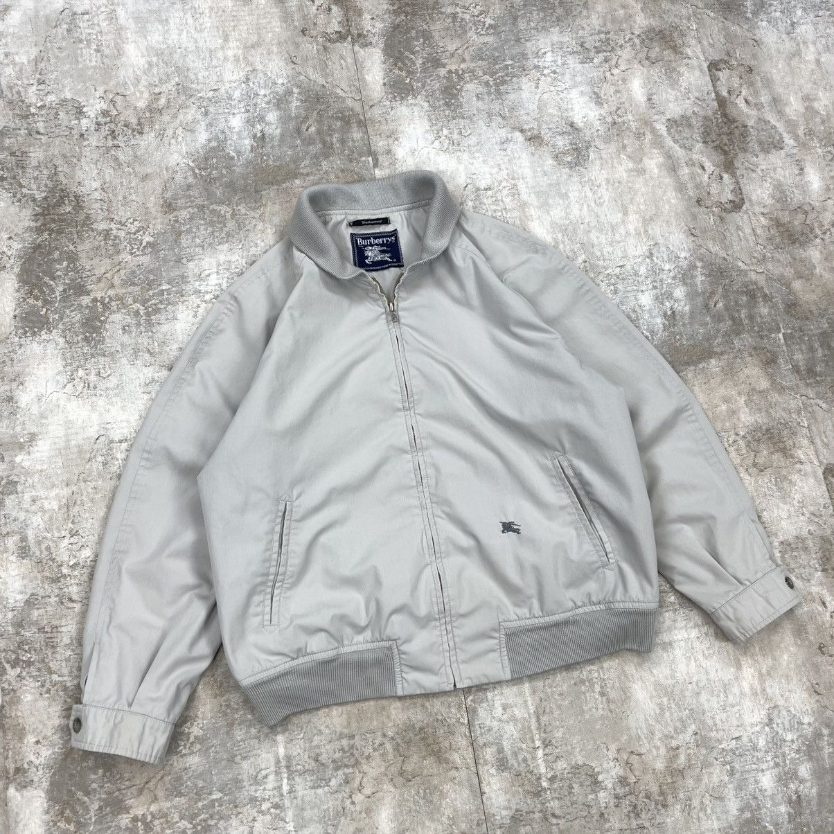 Burberry × Vintage BURBERRY LIGHT BOMBER JACKET GREY LOGO Size US M / EU 48-50 / 2 - 2 Thumbnail