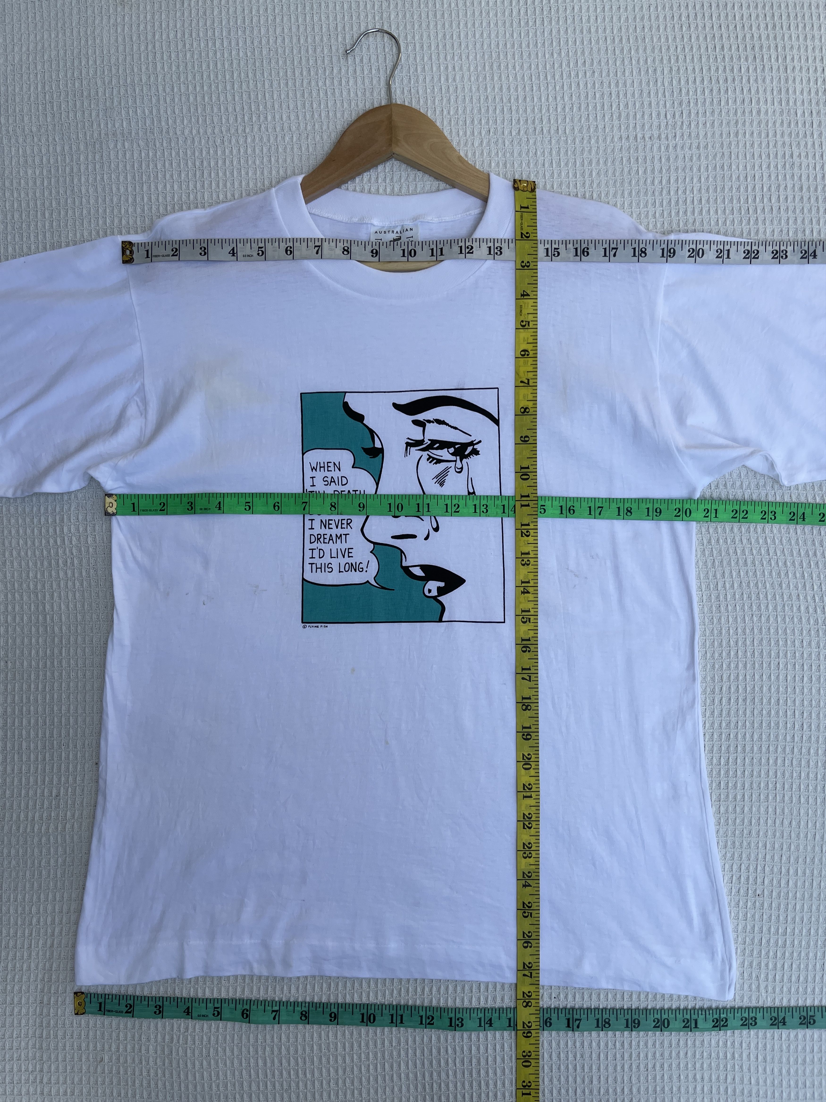 Art Comes First LastDrop🔥Rare🔥Vtg80s Roy Lichtenstein Flying Fish Pop Art Te Size US M / EU 48-50 / 2 - 12 Thumbnail