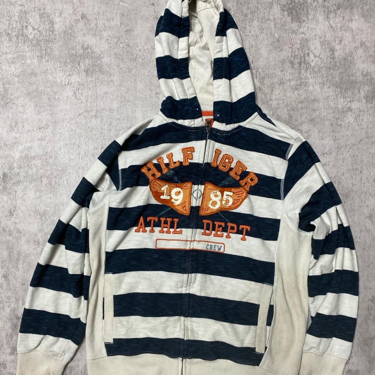 Tommy Hilfiger Navy and white Tommy Hilfiger zip-up hoodie Size US M / EU 48-50 / 2 - 1 Thumbnail