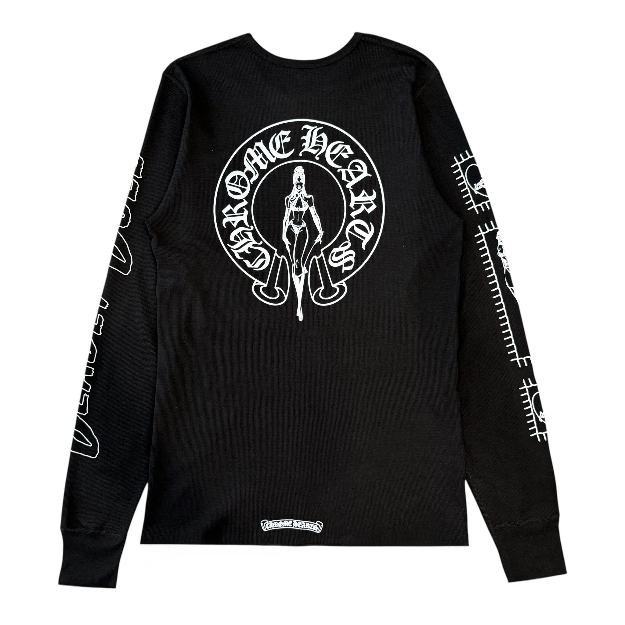 Chrome Hearts Scroll Logo Long Sleeve Tee Black