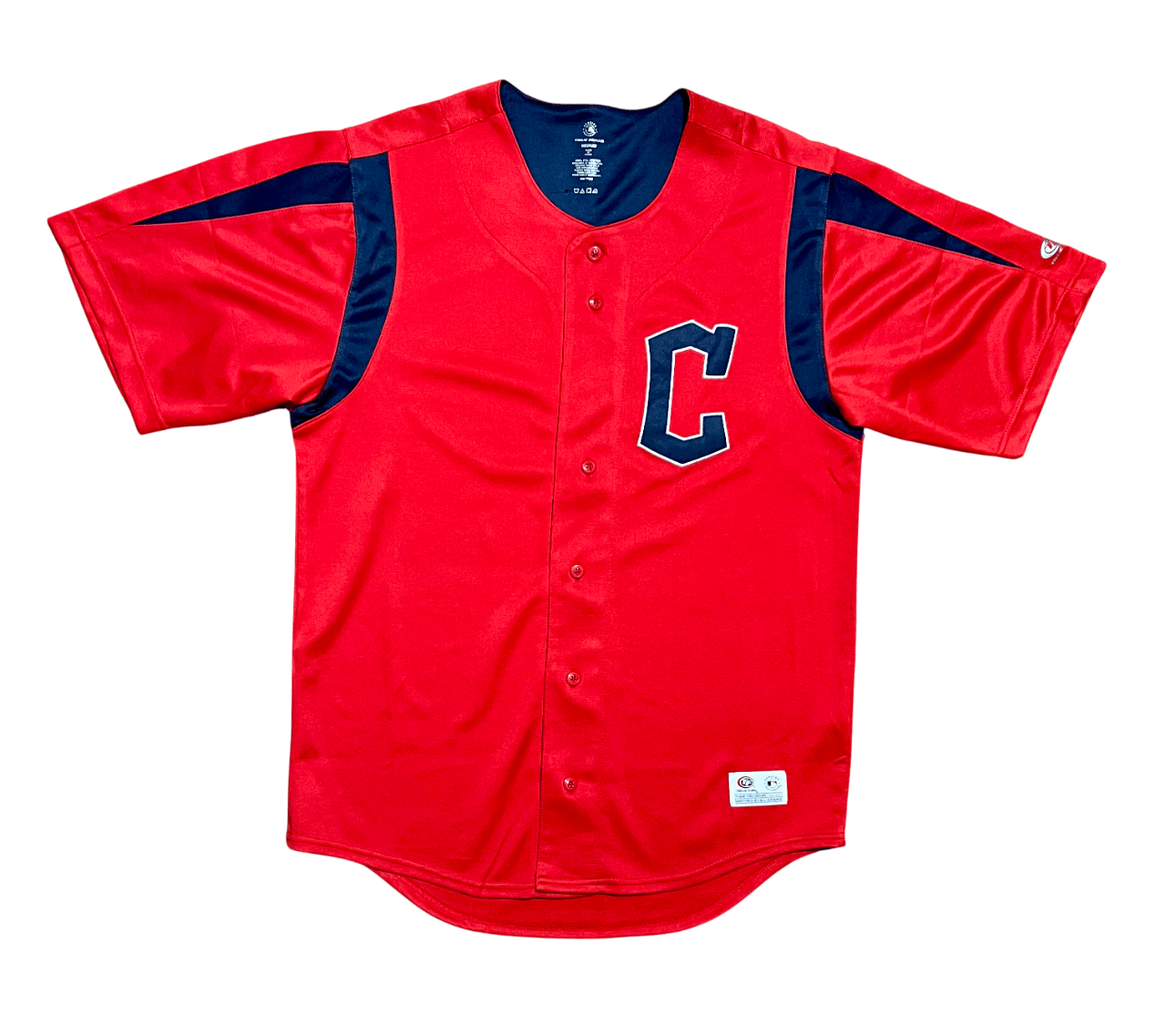 MLB Cleveland Guardians TrueFan Red & Blue Button Up Jersey Size US M / EU 48-50 / 2 - 1 Thumbnail