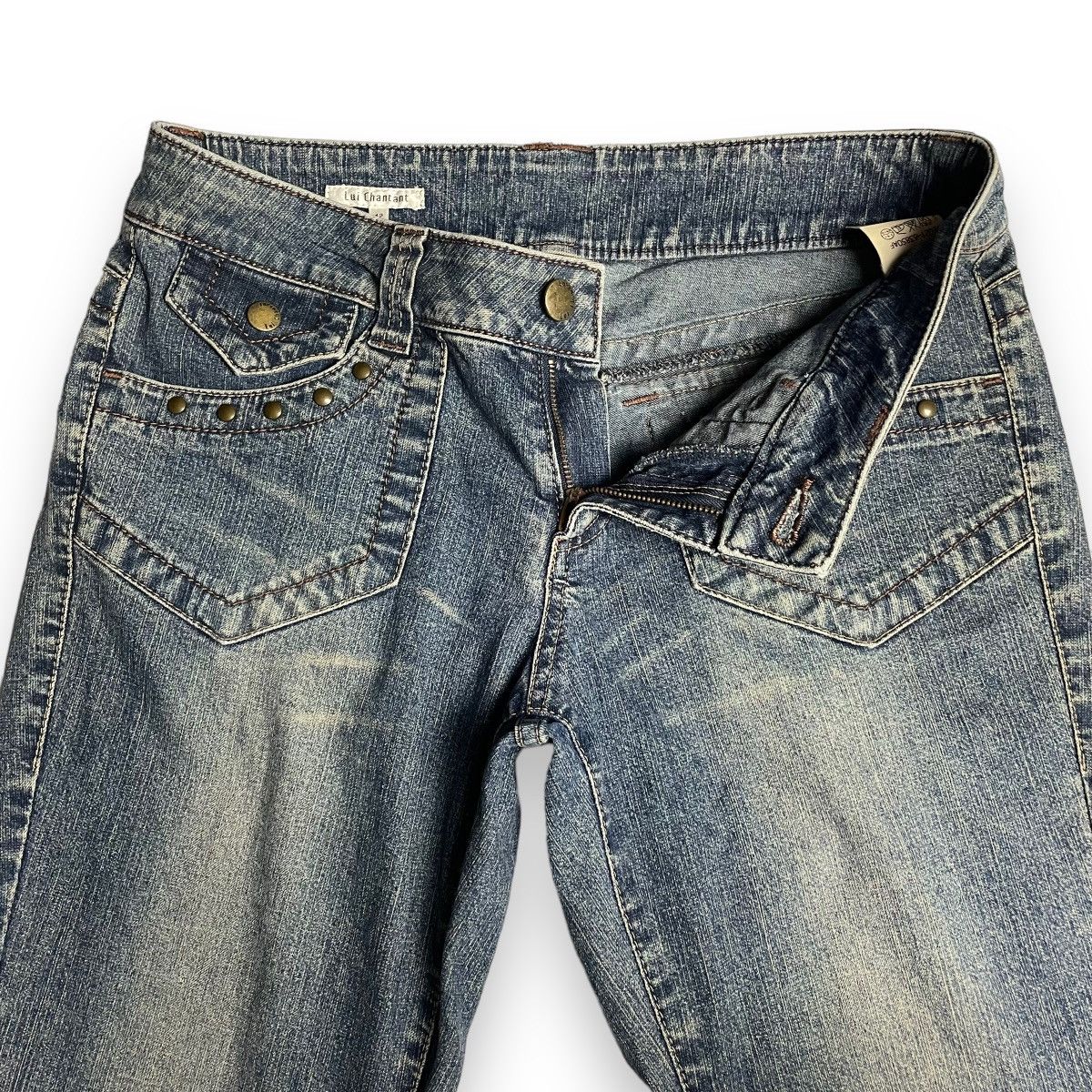 If Six Was Nine 🇯🇵 VINTAGE LUIS CHANTANT FLARE DENIM PANTS Size US 30 / EU 46 - 5 Thumbnail