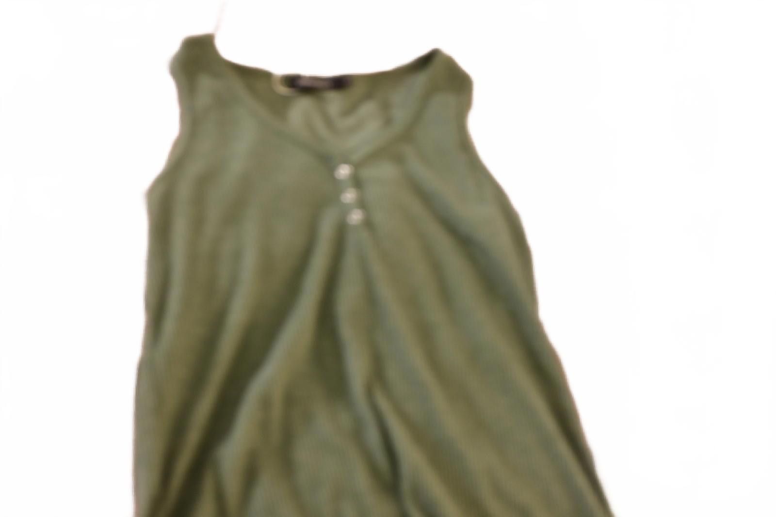 Other Merokeety Green Sleeveless Ribbed Tank Top w Button Detail L Size L / US 10 / IT 46 - 2 Thumbnail