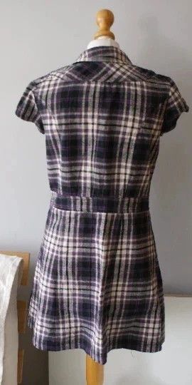 Japanese Brand Vintage Purple Plaid Mini Dress – 90s Y2K Button Up Outfit Size S / US 4 / IT 40 - 6 Thumbnail
