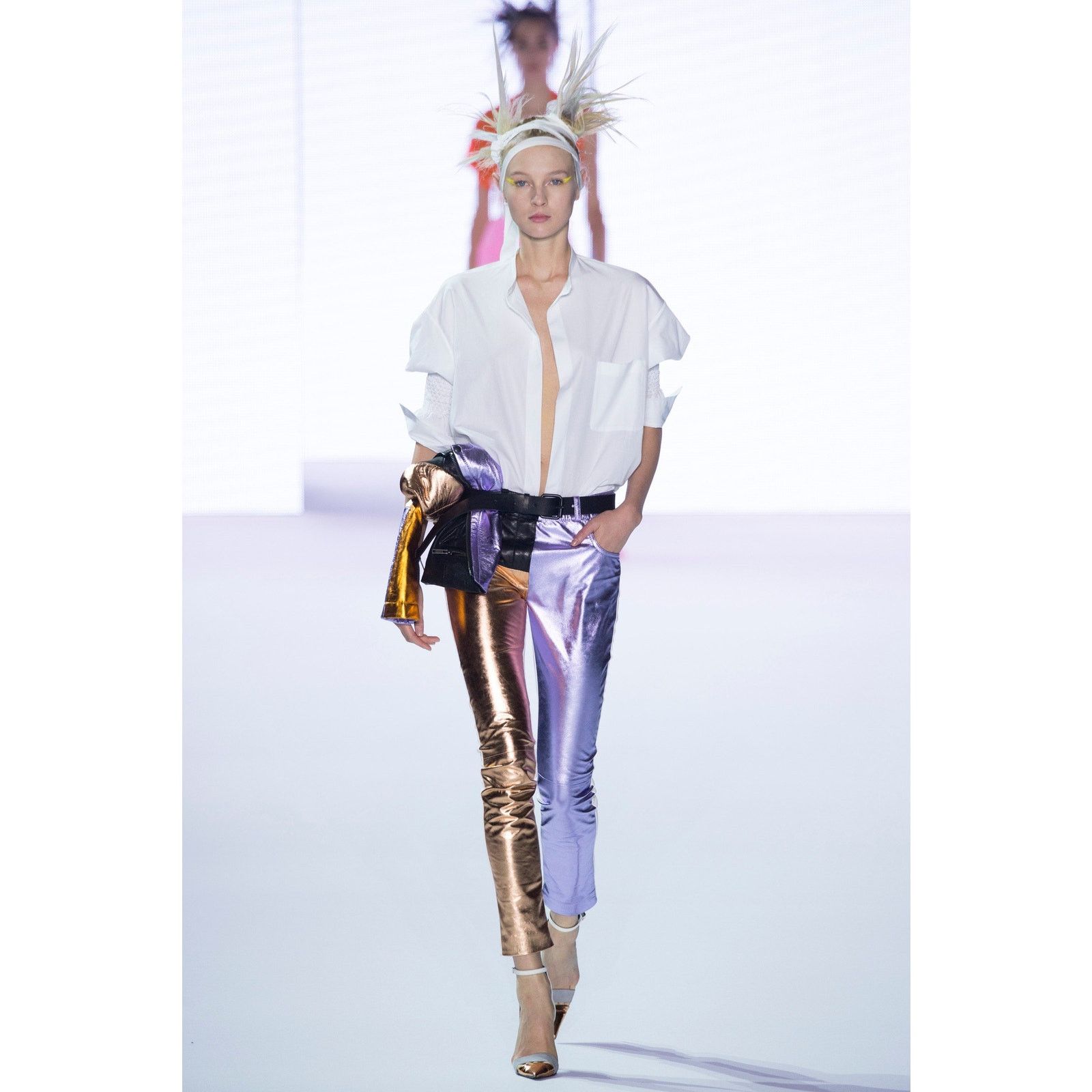 Haider Ackermann SS17 Tricolor Leather Skinny Trousers Size 26" / US 2 / IT 38 - 2 Thumbnail