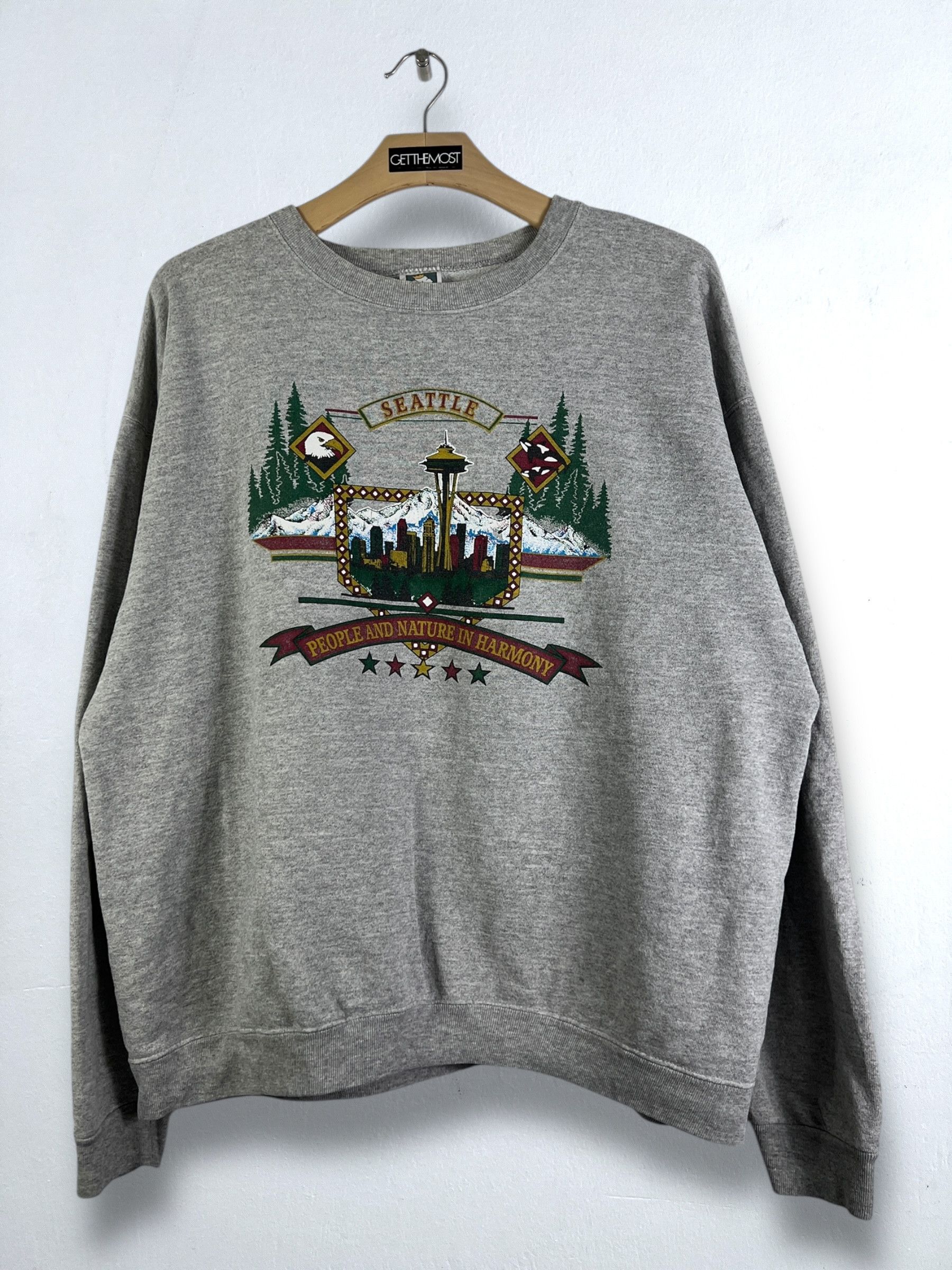 Vintage No.5078 Vintage 90s Seattle Souvenir Graphic Sweatshirt (XL) Size US XL / EU 56 / 4 - 1 Thumbnail