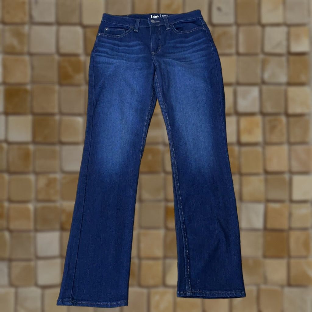 Lee VINTAGE Lee Women's Jeans Straight Leg Mid Rise 8 Blue Slim Fit Size ONE SIZE - 1 Thumbnail