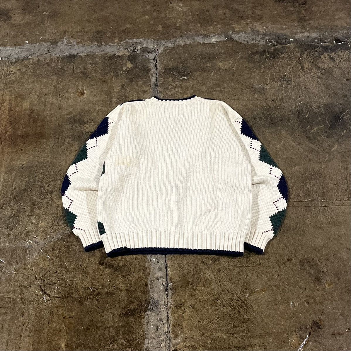 Tommy Hilfiger × Vintage Vintage Tommy Hilfiger 90s Argyle Pattern Pullover Sweater Size US M / EU 48-50 / 2 - 2 Thumbnail