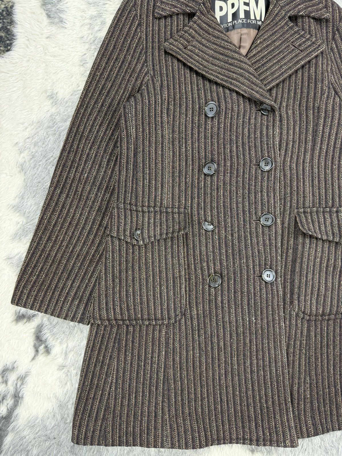 Beauty Beast Vintage 90s PPFM Big Label Double Breasted Wool Long Coat Size US M / EU 48-50 / 2 - 8 Thumbnail