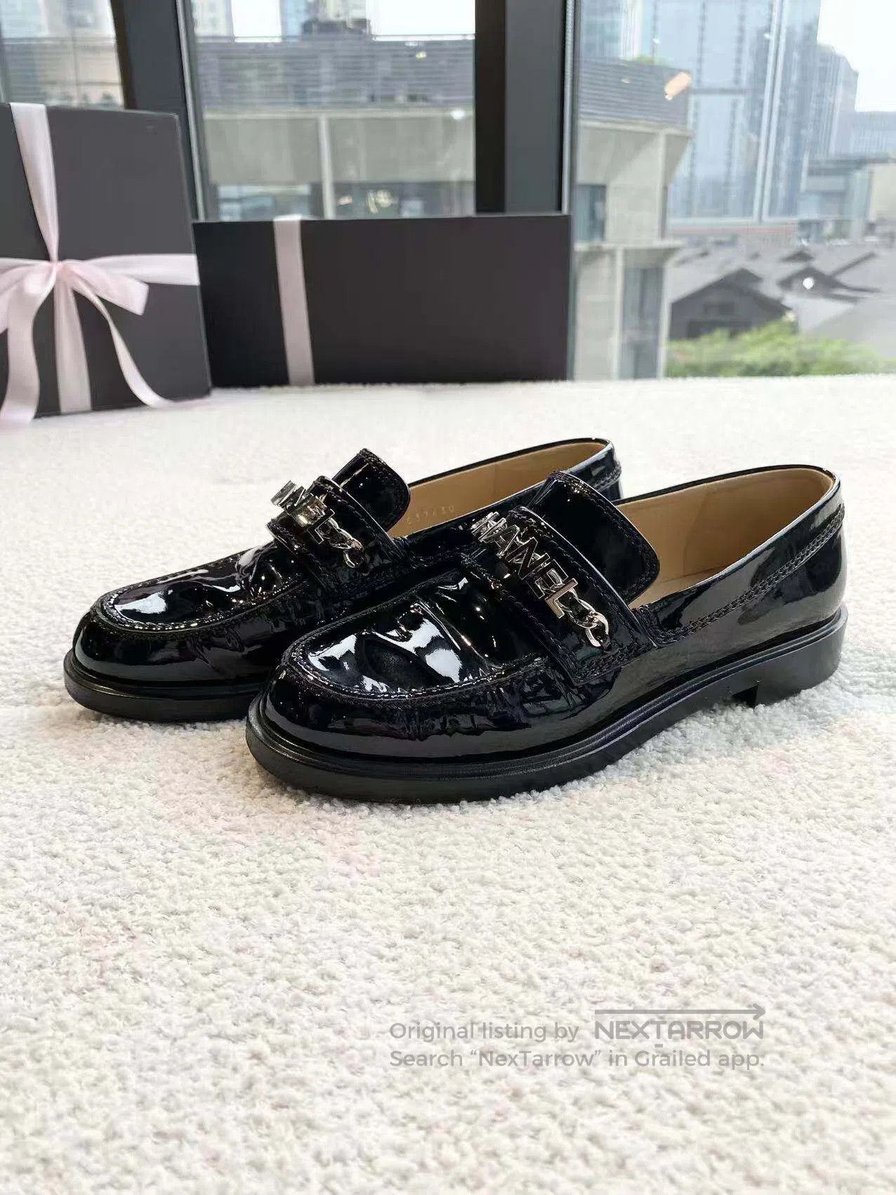Chanel Chanel Patent leather letter logo loafers| Size US 5.5 / IT 35.5 - 1 Thumbnail