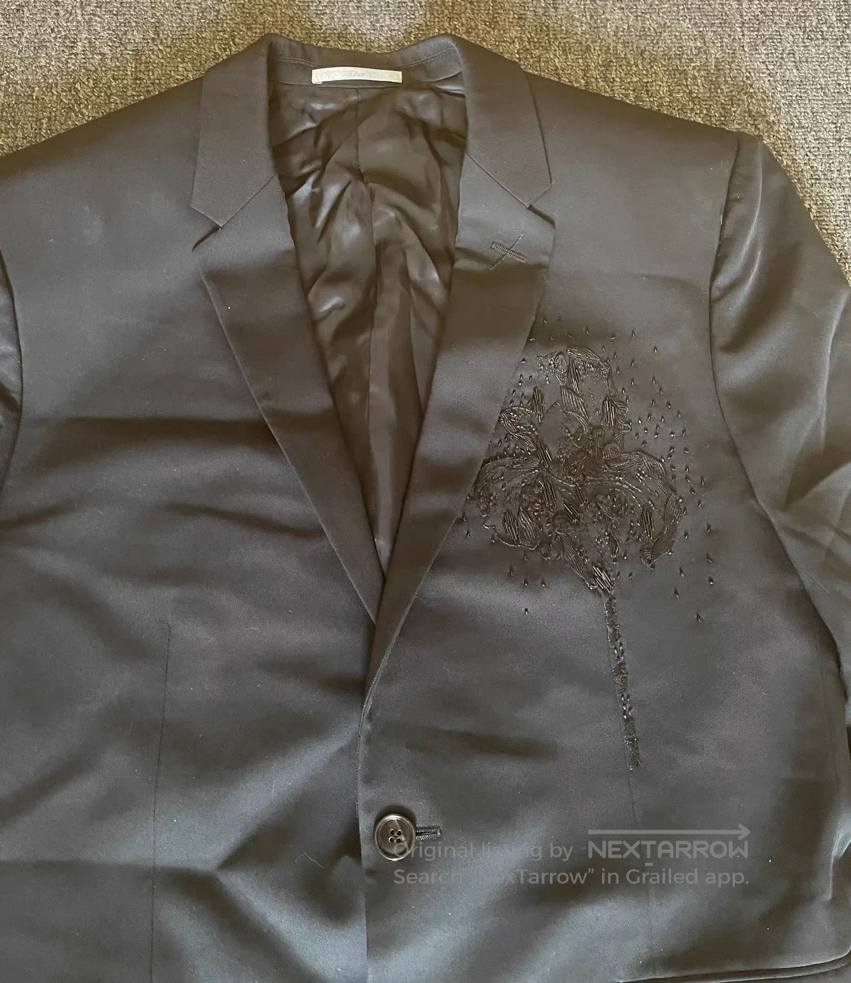 Dior Black Blazer with Embroidered Detail. Size US M / EU 48-50 / 2 - 2 Thumbnail