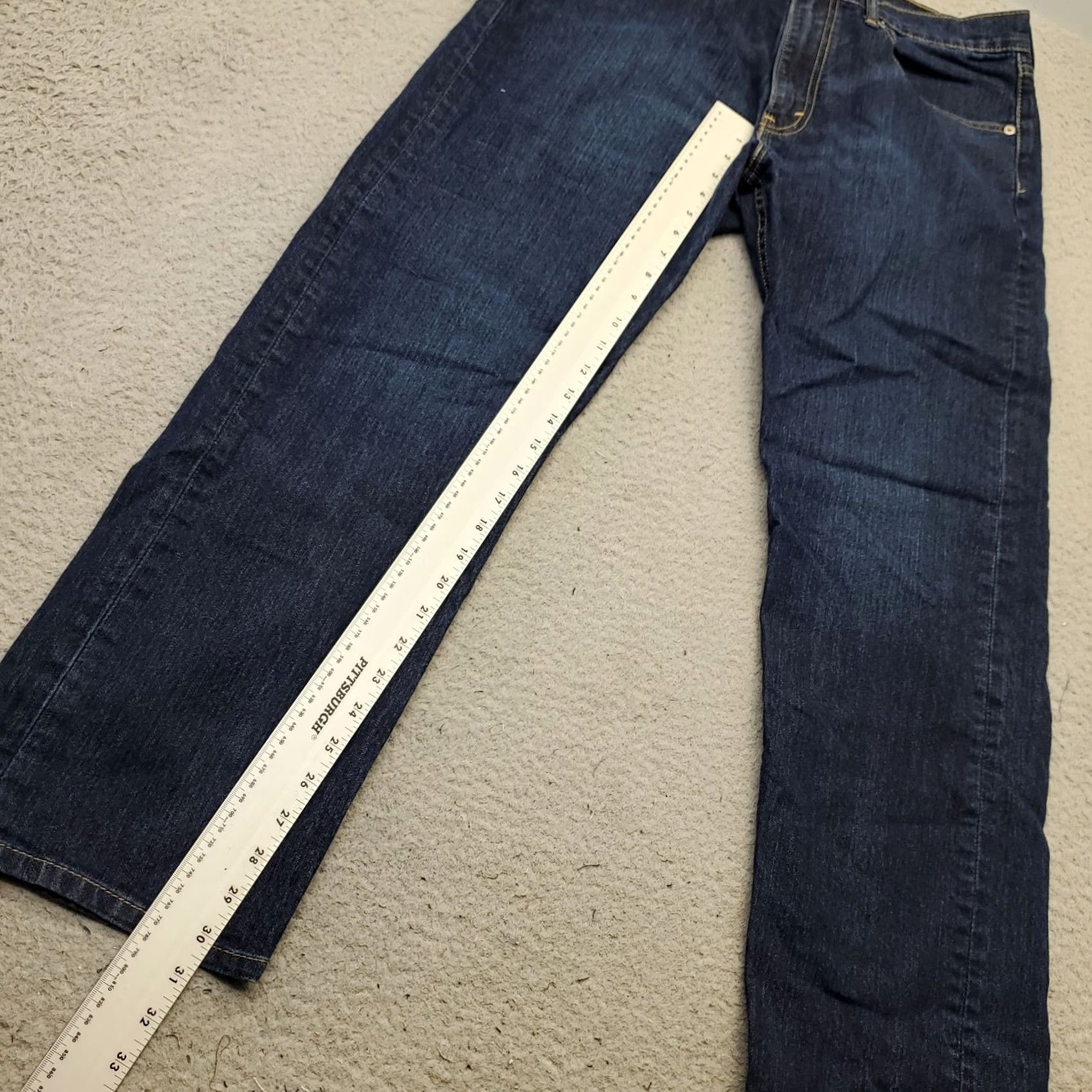 Levi's Levi's 505 Jeans Mens 34 Navy Denim 5-Pocket Design Straight Leg Regular Fit Medium Wash, Inseam 30.5" Waist 34 - Vintage N/A Size US 34 / EU 50 - 3 Thumbnail