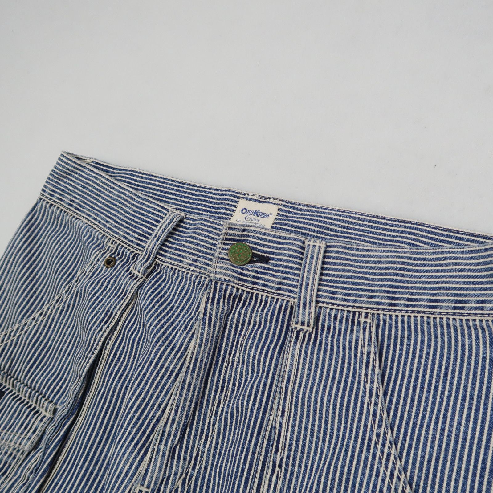 Oshkosh Vintage 70s Oshkosh Hickory Fatigue Cargo Pants Denim Size US 31 - 8 Thumbnail
