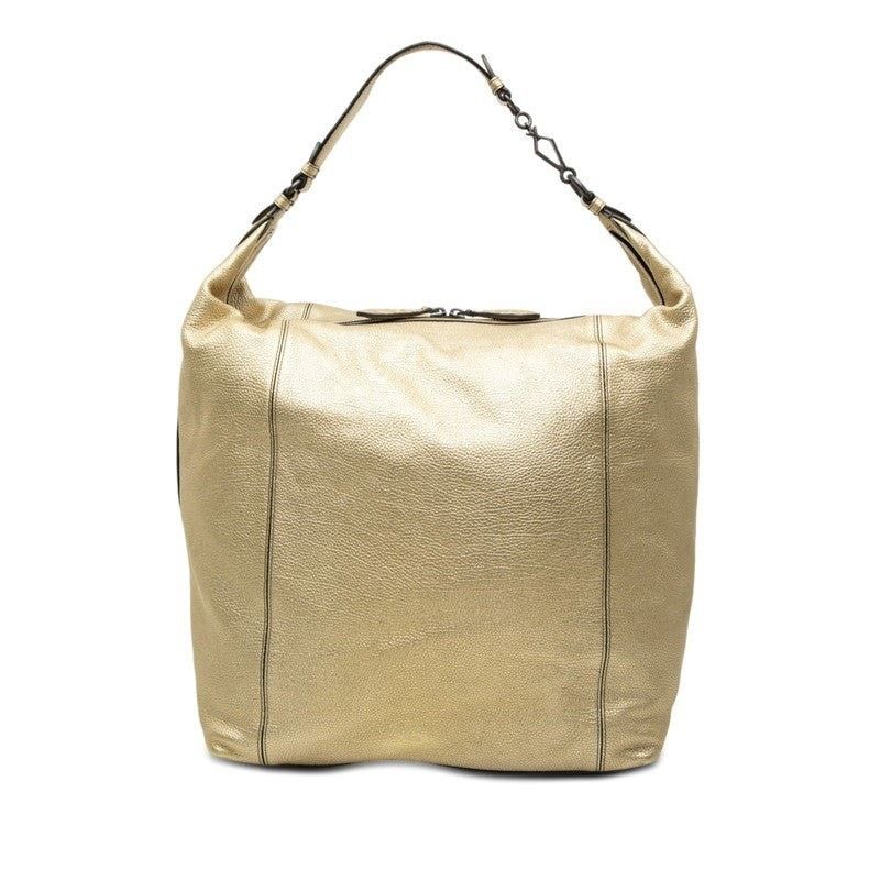 Bottega Veneta Bottega Veneta Leather One Shoulder Bag Gold Size ONE SIZE - 1 Thumbnail
