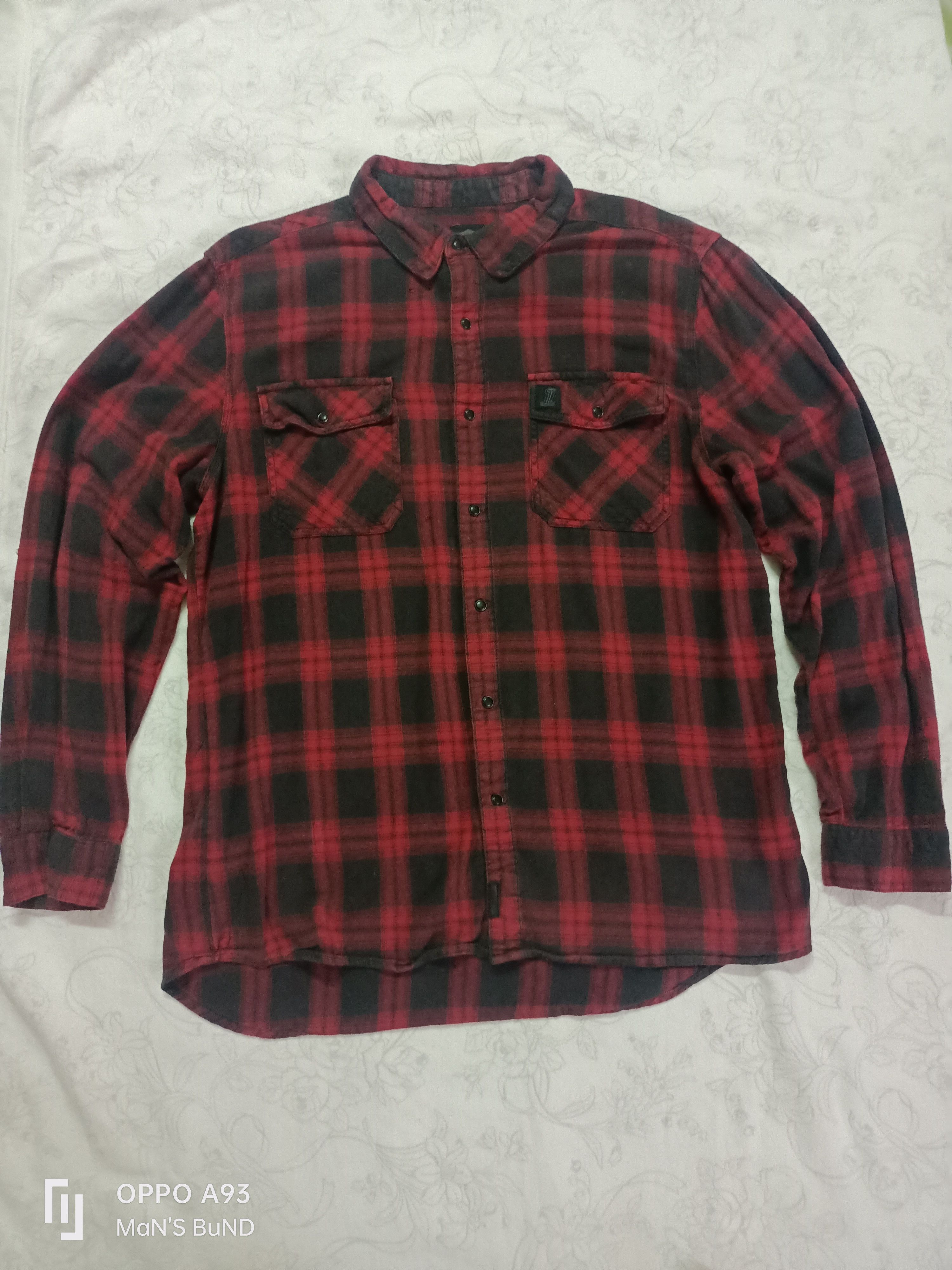 HARLEY DAVIDSON Men's Red Plaid Flannel Slim Fit 99023-16VM