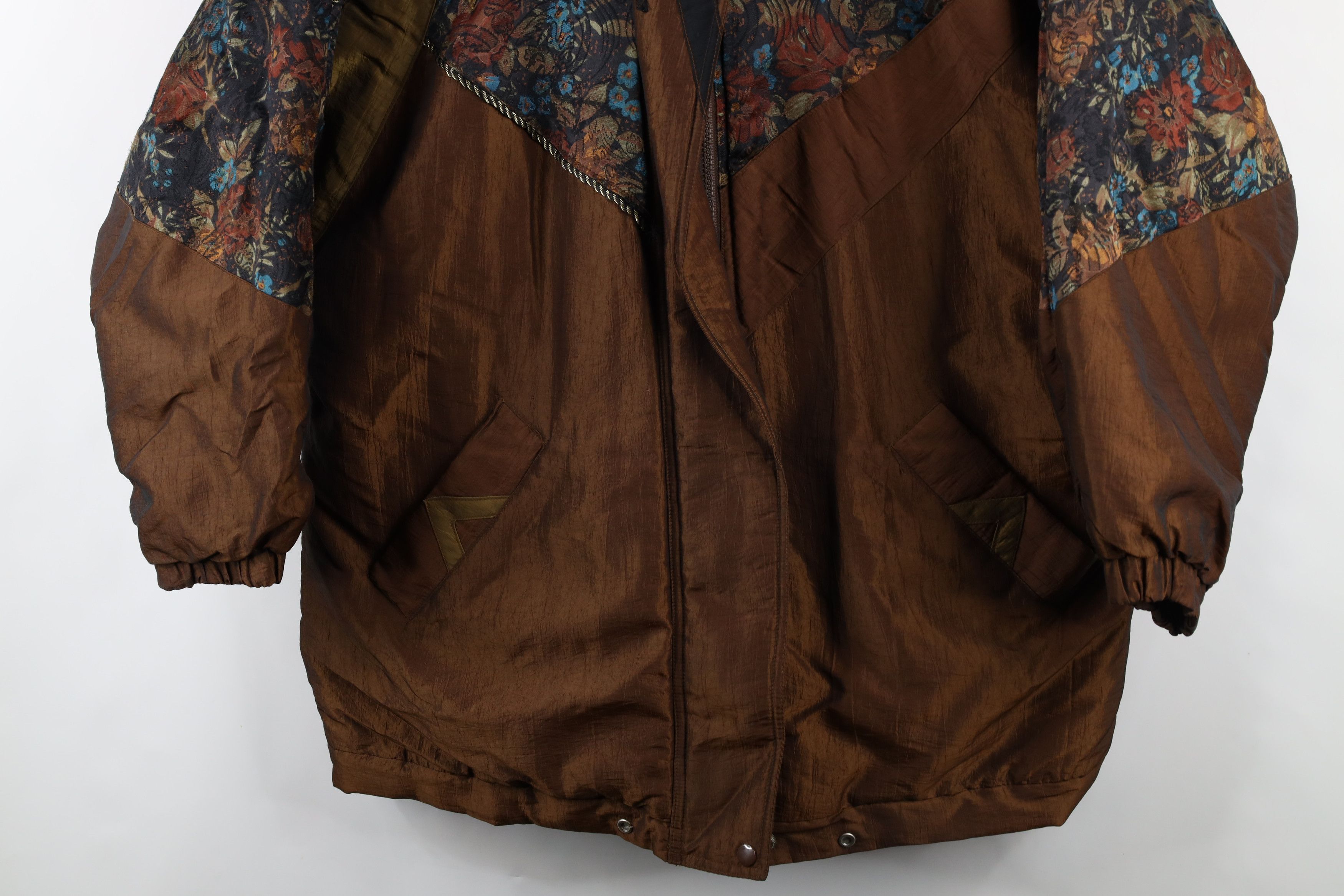 Vintage Vintage 90s Streetwear Patchwork Flower Winter Puffer Jacket Size XXL / US 16-18 / IT 52-54 - 3 Thumbnail