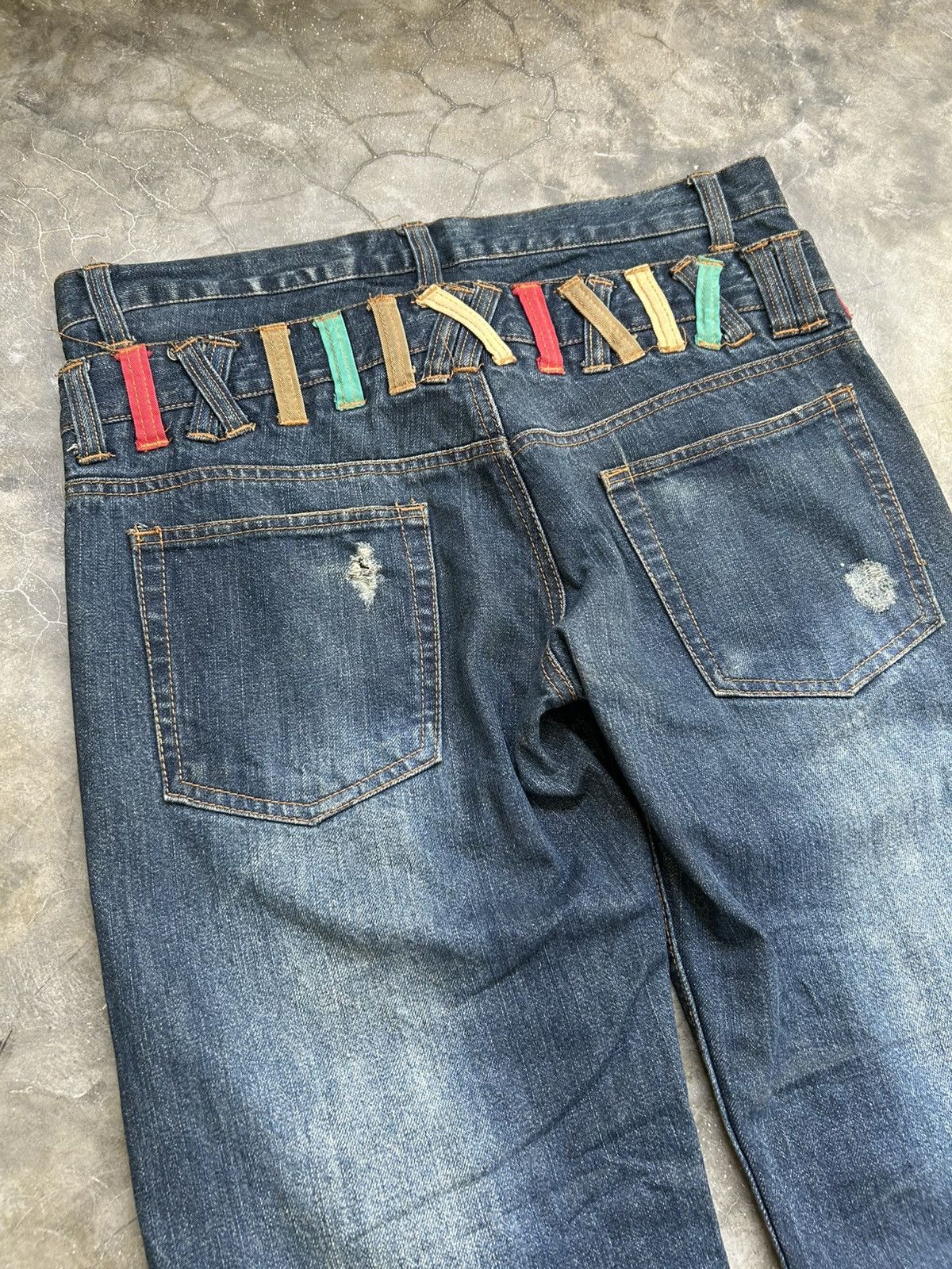 Japanese Brand Nylaus Jeans Double Waist Distressed Pant Size 32 Size US 32 / EU 48 - 11 Thumbnail
