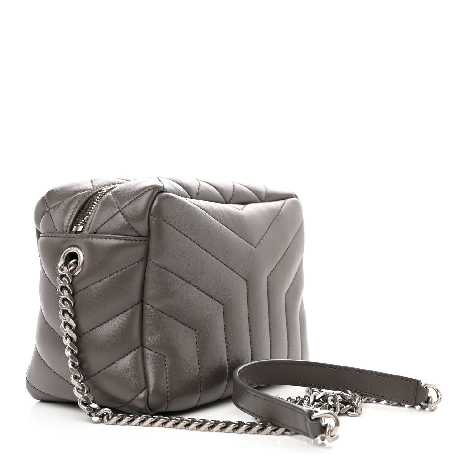 Saint Laurent Paris Saint Laurent Y Quilted Monogram Small Loulou Bowling Bag Size ONE SIZE - 3 Thumbnail