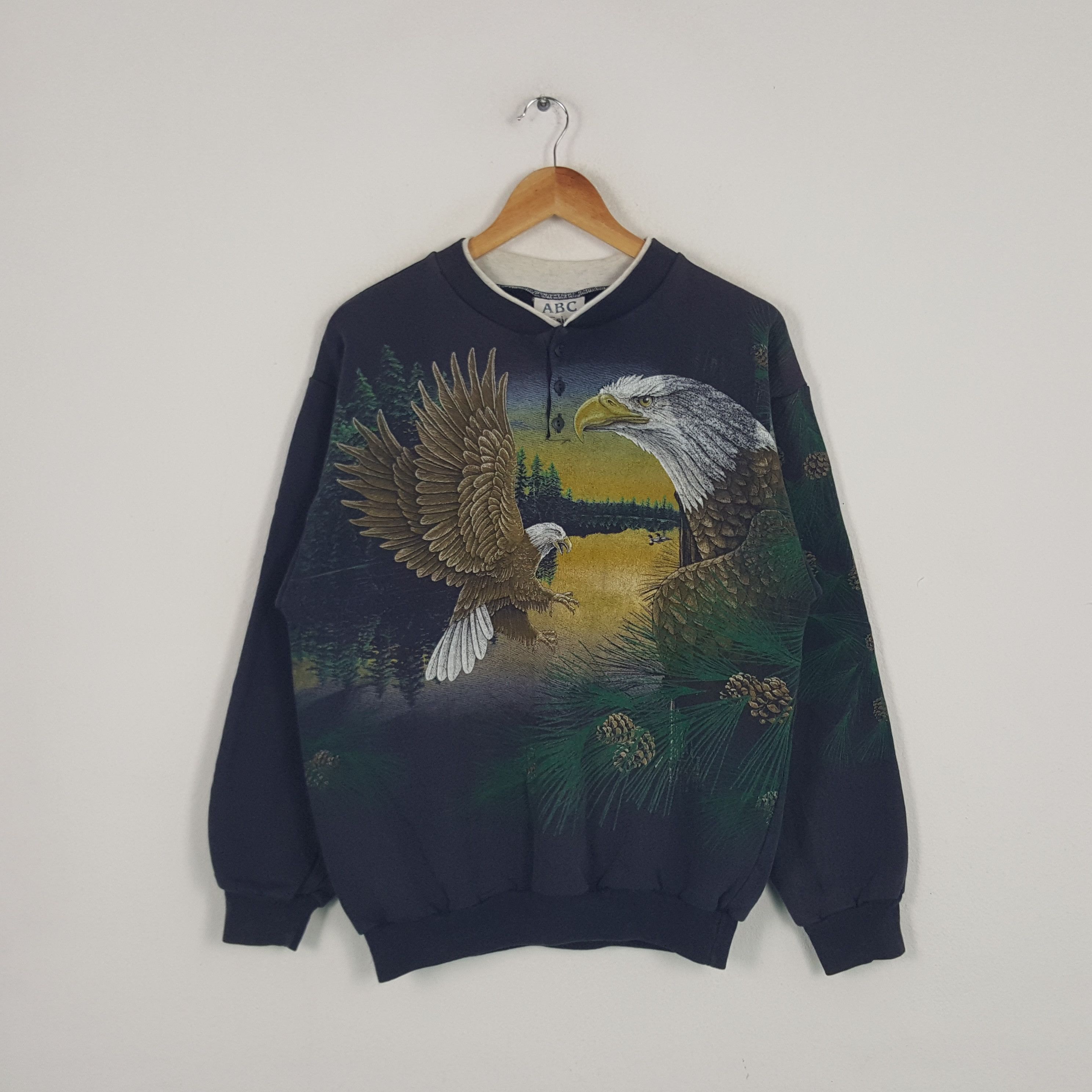 Vintage Vintage ABC The Eagle Art Design Full Print Sweatshirt Size US M / EU 48-50 / 2 - 1 Thumbnail