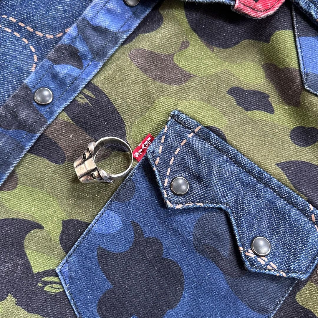 Bape XL Levi's® X Bape Denim Multi Camo Trucker Jacket Size US XL / EU 56 / 4 - 6 Thumbnail