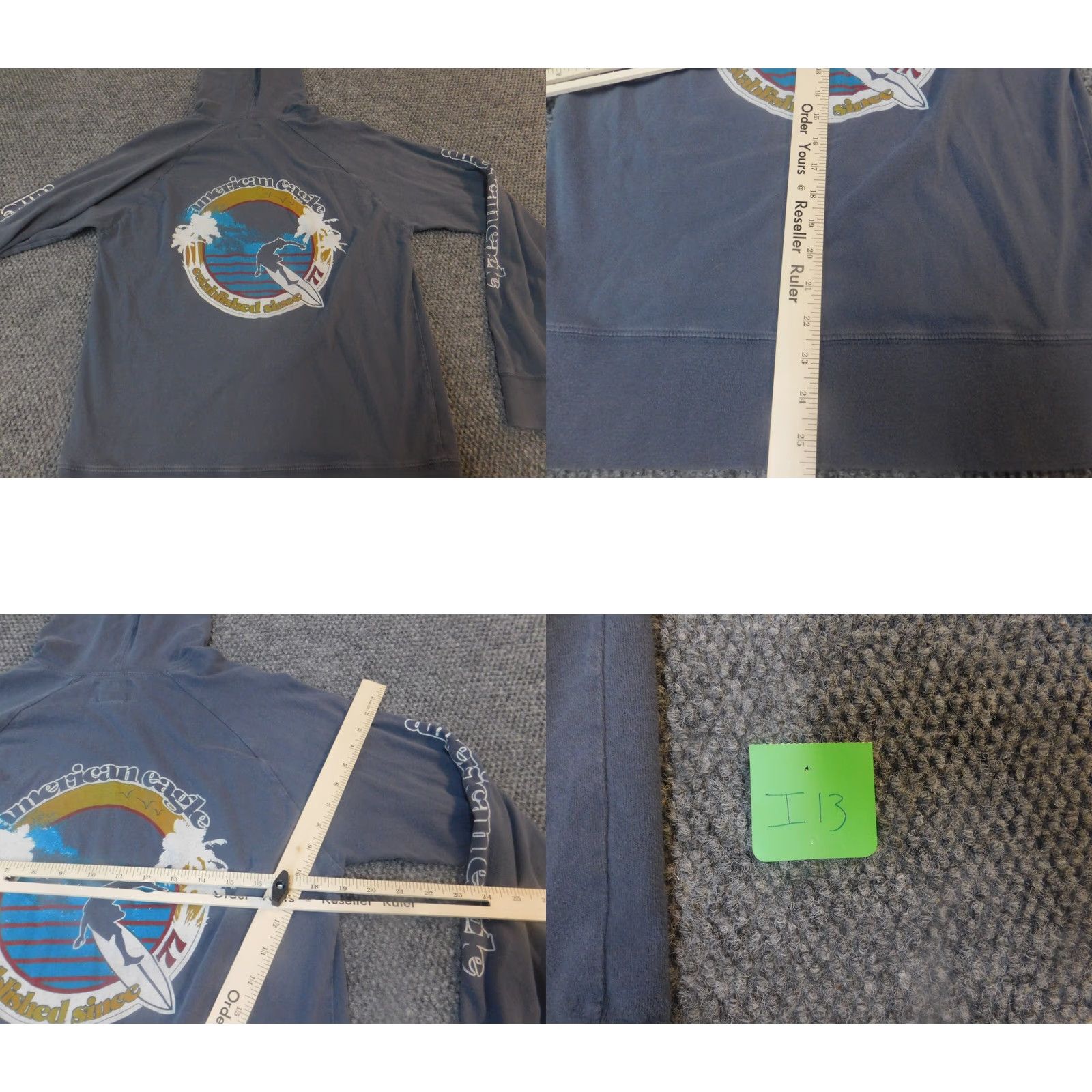 American Eagle Outfitters American Eagle Outfitters Hoodie Womens XS Pullover Lightweight Blue Mock Neck Zip Activewear Logo Pattern Solid Cross-Brand Pullover Size XS / US 0-2 / IT 36-38 - 8 Thumbnail