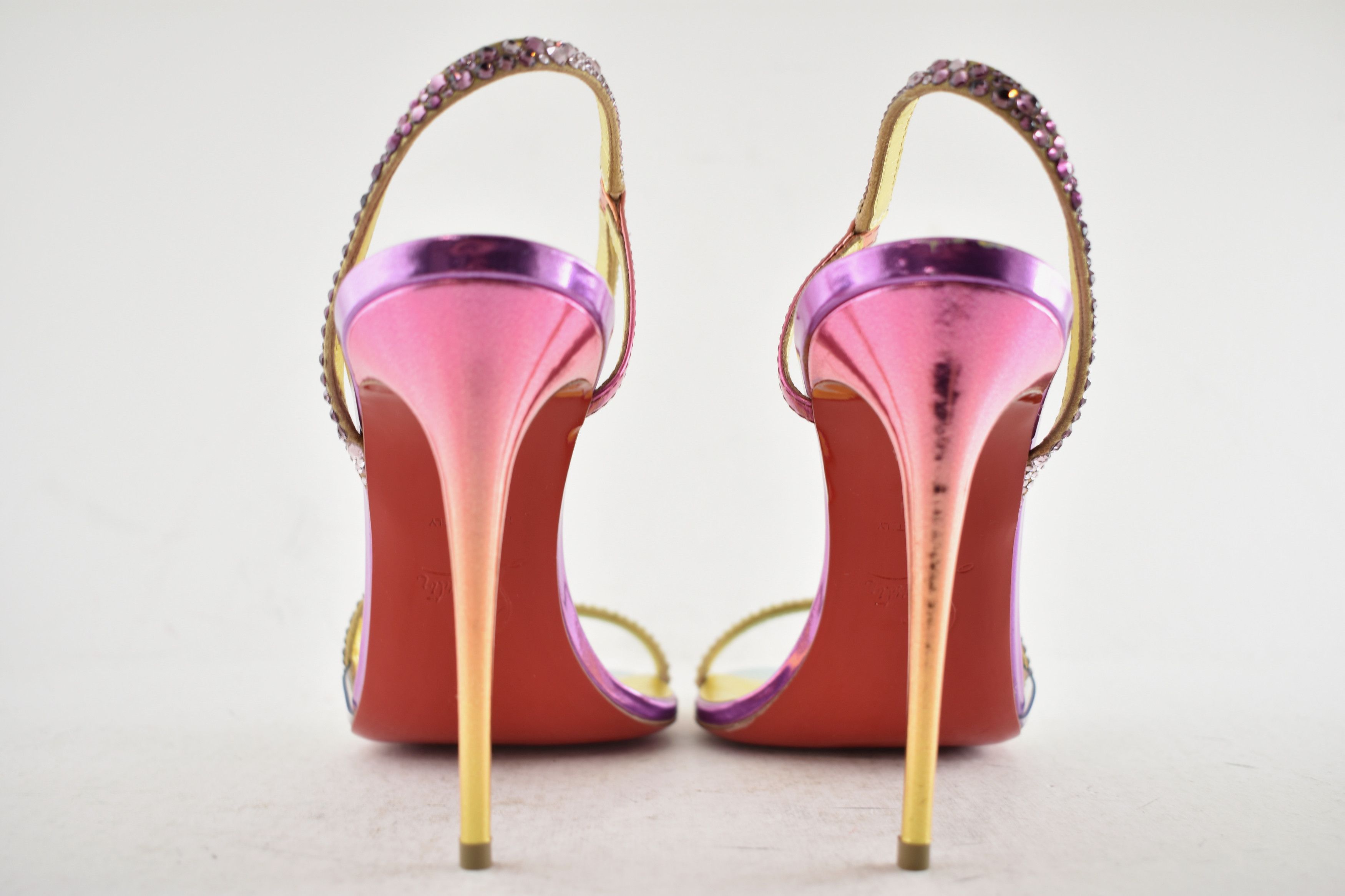 Christian Louboutin Rosalie Strass Boreal 100 Ankle Strap Sandal Heel Pump 39 Size US 9 / IT 39 - 15 Thumbnail