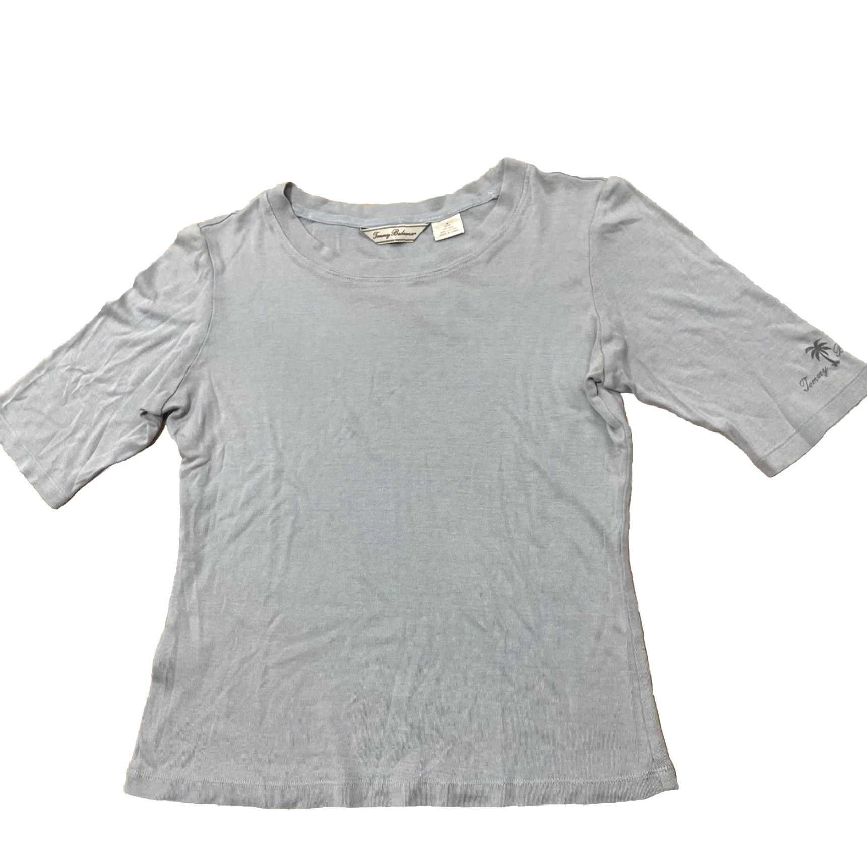 Tommy Bahama Tommy Bahama Silk Top Shirt Women M Light Blue Shimmer Beach 3/4 Sleeve V-Neck Pullover Casual Travel Womens Size M / US 6-8 / IT 42-44 - 2 Thumbnail