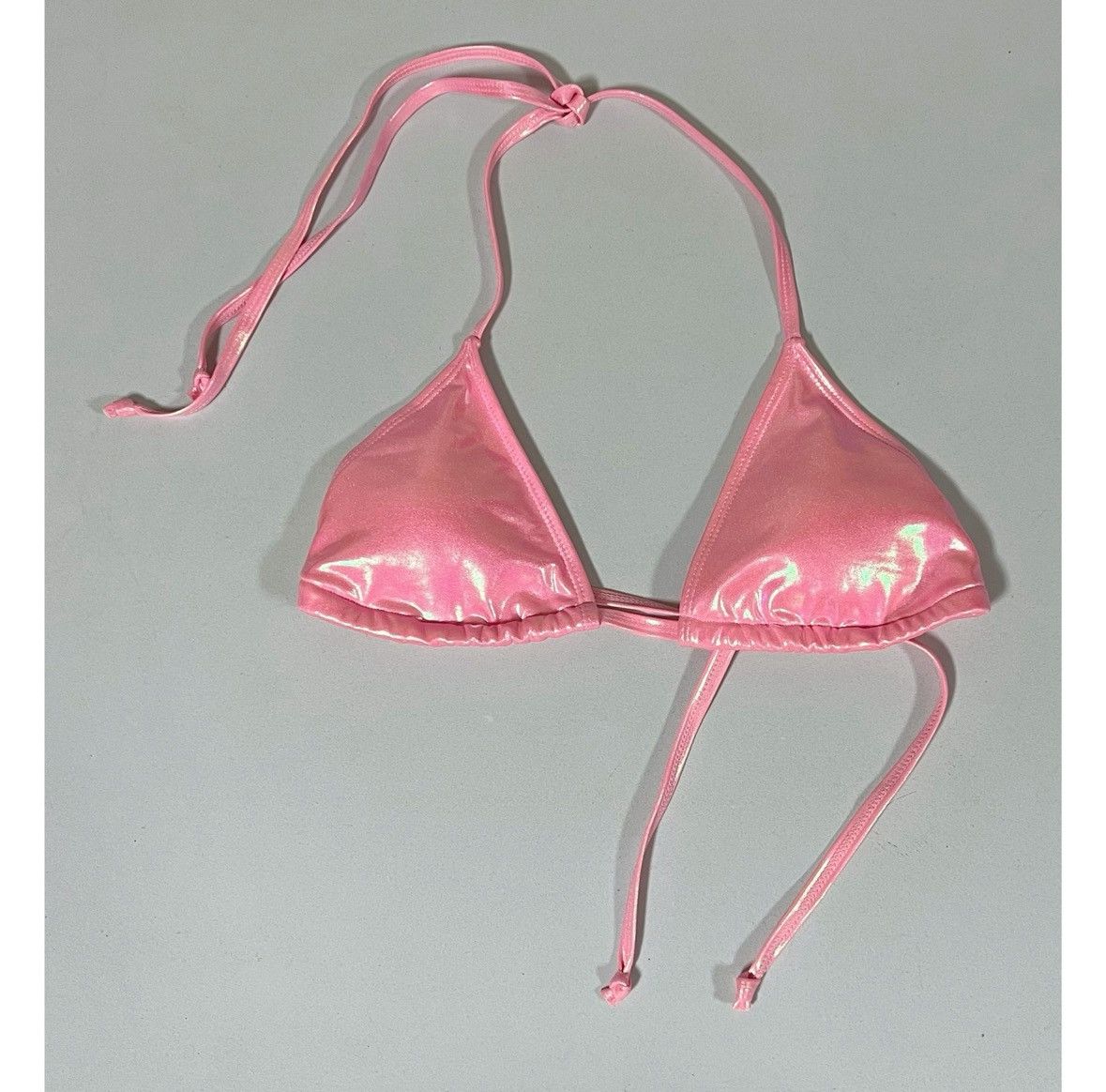 Japanese Brand × Vintage Pink Metallic Holographic Iridescent Bikini Top Size S 🎀✨ Size S / US 4 / IT 40 - 1 Thumbnail