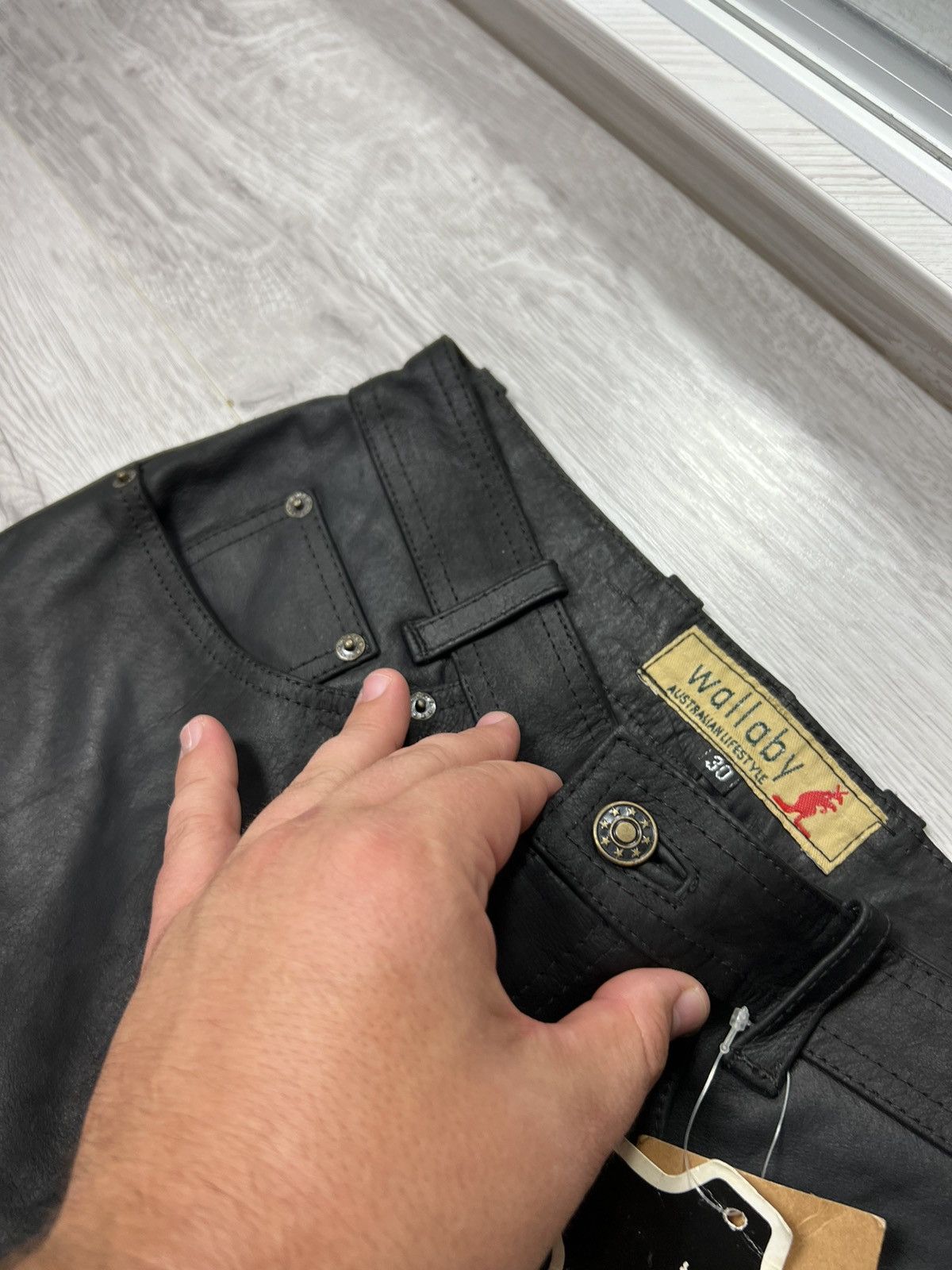 Genuine Leather NWT Vintage Wallaby Australian Lifestyle Leather Biker Pants Size US 30 / EU 46 - 4 Thumbnail