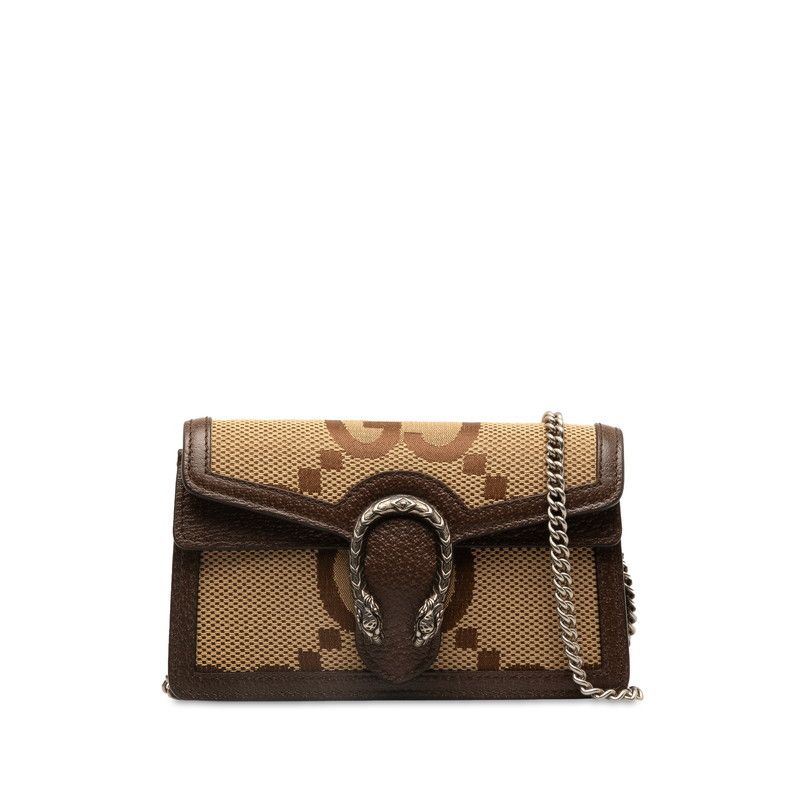 image of Gucci Jumboo GG Mini Dionysus Shoulder Bag in Brown, Women's