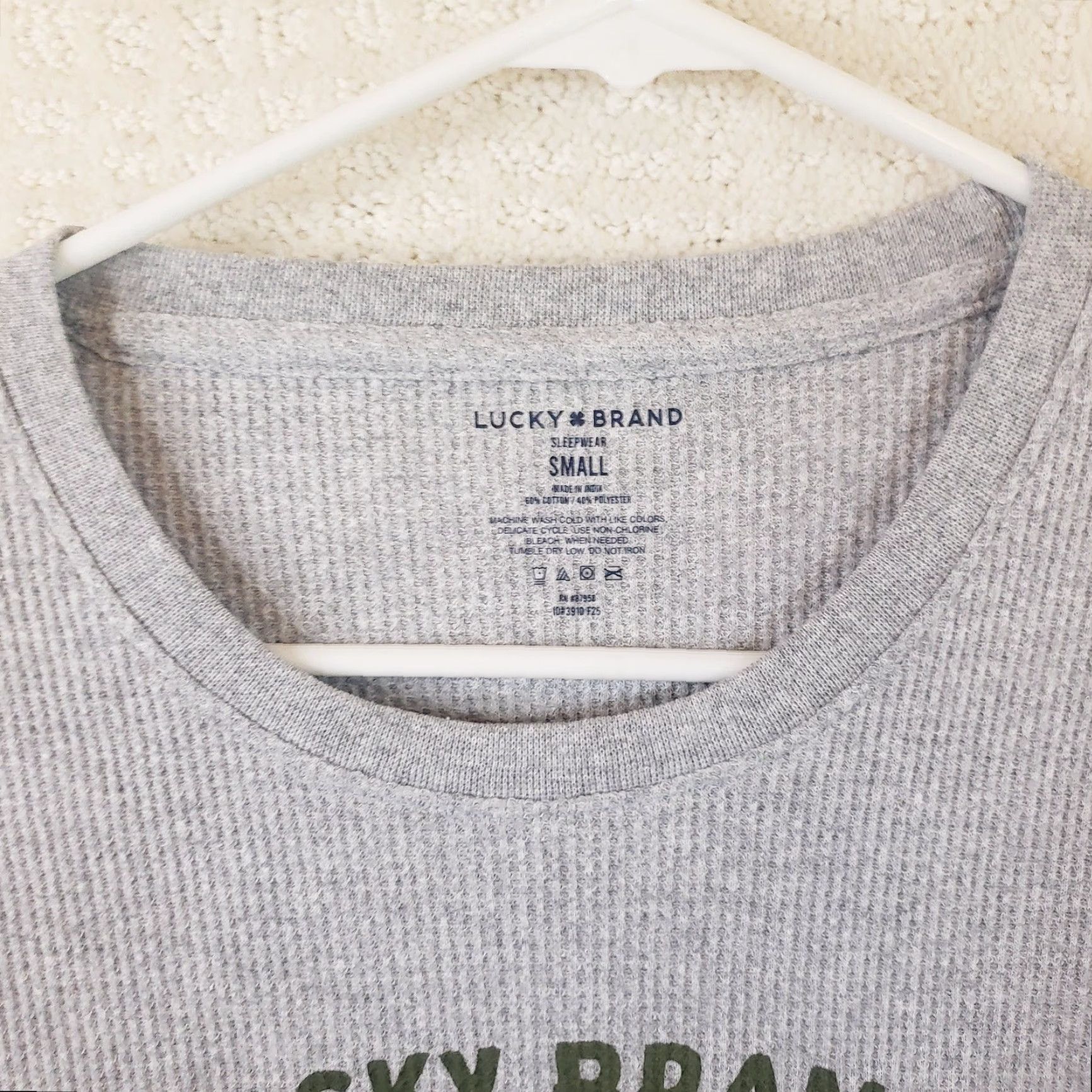 Lucky Brand Lucky Brand Henley Waffle Knit Long Sleeve Tee Gray Mens S Bear Logo New Vintage Size US S / EU 44-46 / 1 - 5 Thumbnail