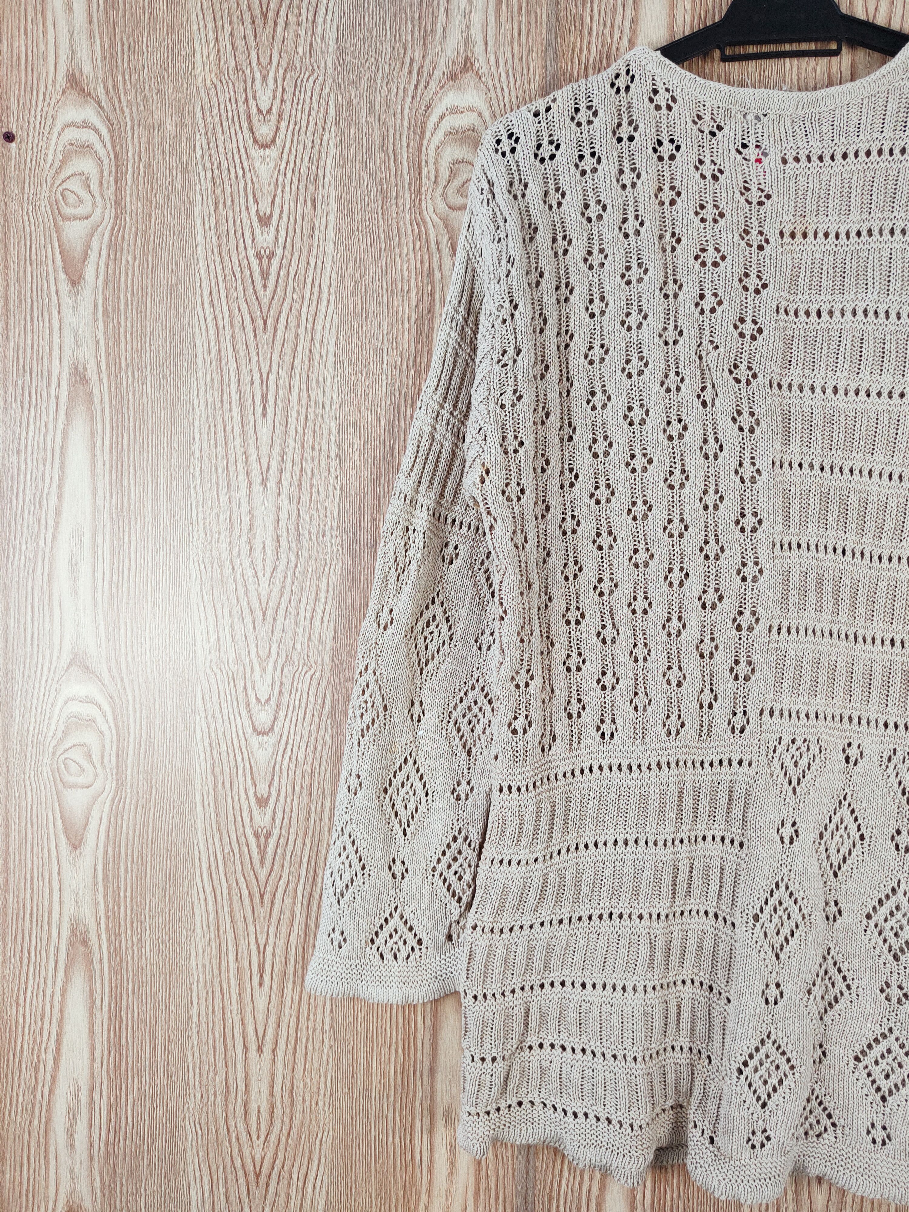 Japanese Brand × Vintage Selection RJ Brown Mesh Net Knitwear Long Cardigan #W475 Size M / US 6-8 / IT 42-44 - 8 Thumbnail