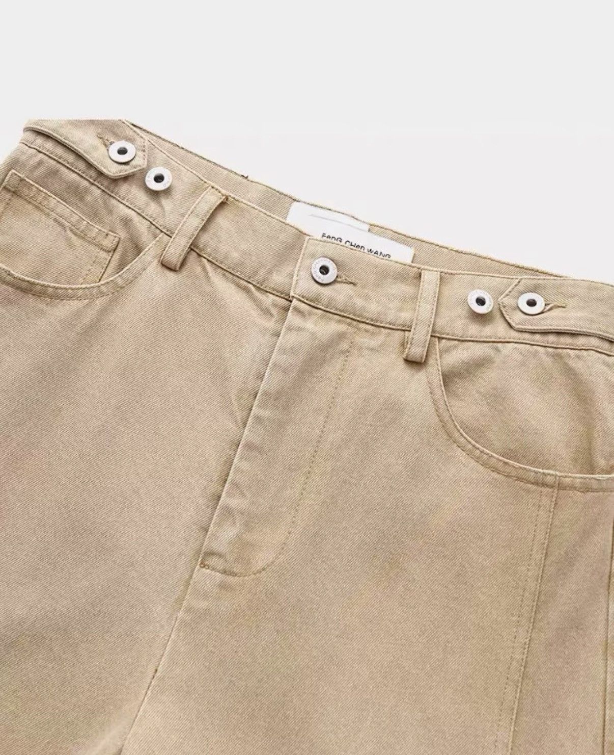 Feng Chen Wang Feng Chen Wang 25SS Khaki Washed Denim Jeans Size US 34 / EU 50 - 5 Thumbnail