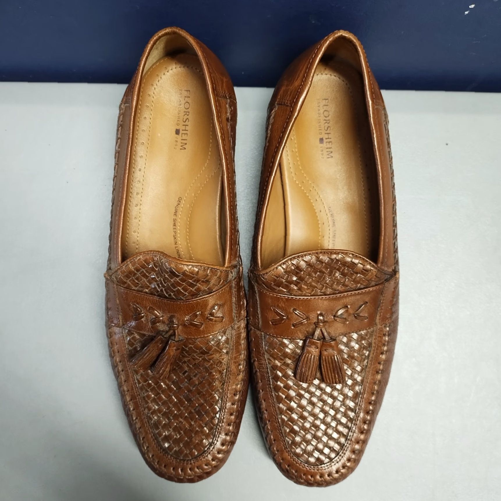 Florsheim Florsheim Pisa Tassel Loafers Mens US 11.5D Brown Weave Leather Moc Toe Slip On Size US 12 / EU 45 - 7 Thumbnail