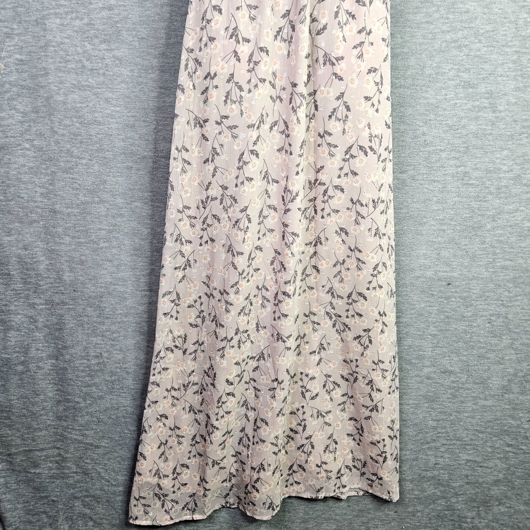 Vintage Lovestitch Women's Almon Cream Floral Printed Ruffle Sleeveless Maxi Dress Sz S Size S / US 4 / IT 40 - 4 Thumbnail