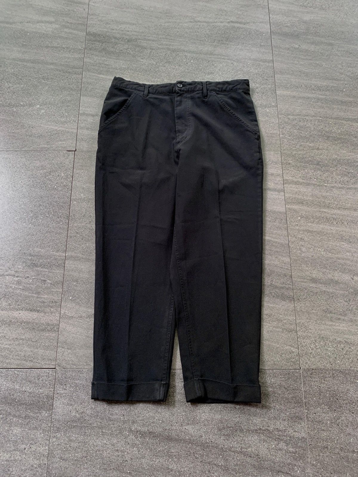 Comme des Garcons Black FREE TAX! CDG Black Cuffed Cropped Trousers Size US 31 - 2 Thumbnail