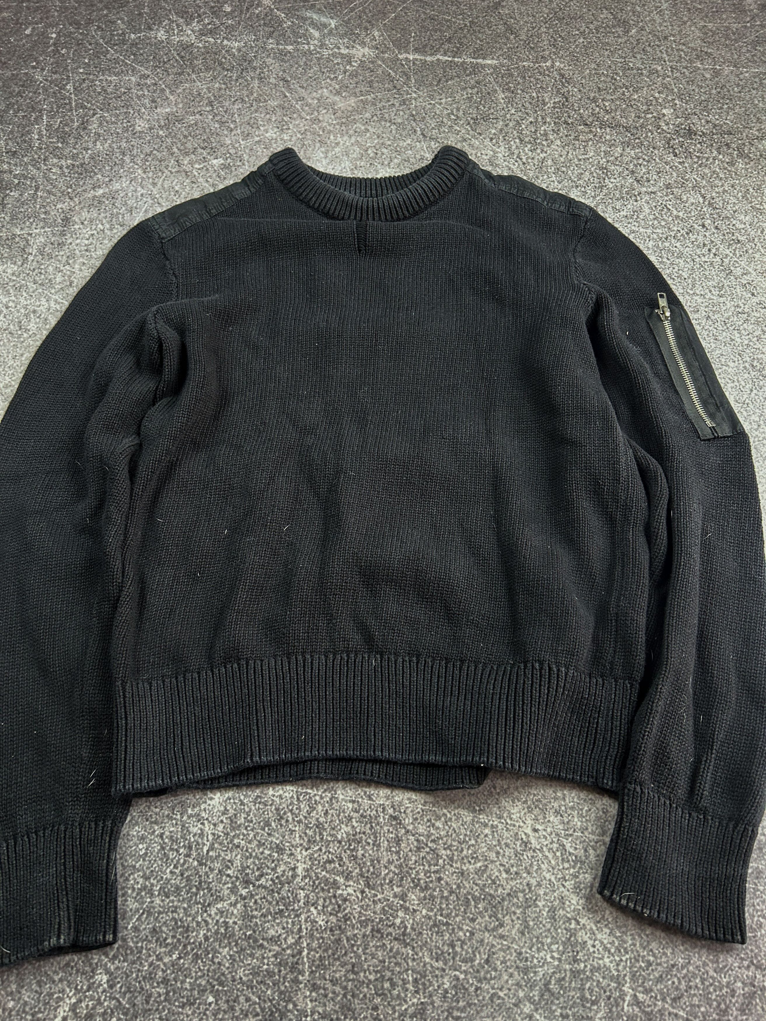Japanese Brand Black Knit Sweater Zip Sleeve Minimal Tech Grunge Y2K Core Size US M / EU 48-50 / 2 - 3 Thumbnail