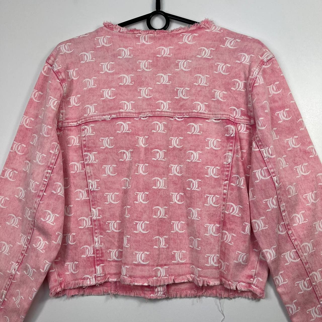 Juicy Couture Juicy Couture Womens Pink Monogram Denim Jacket Cropped XL Size XL / US 12-14 / IT 48-50 - 5 Thumbnail
