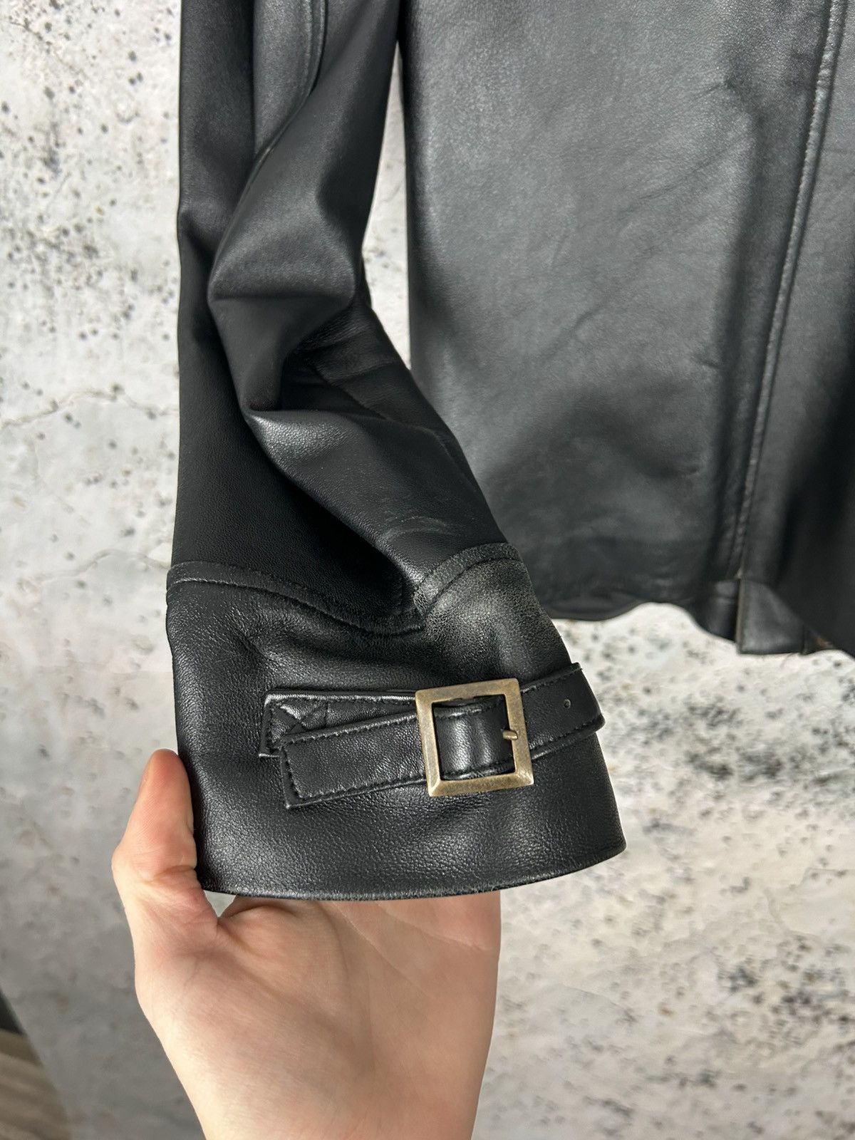 Vintage Genuine Leather Jacket 90s Boxy Punk Avant Garde