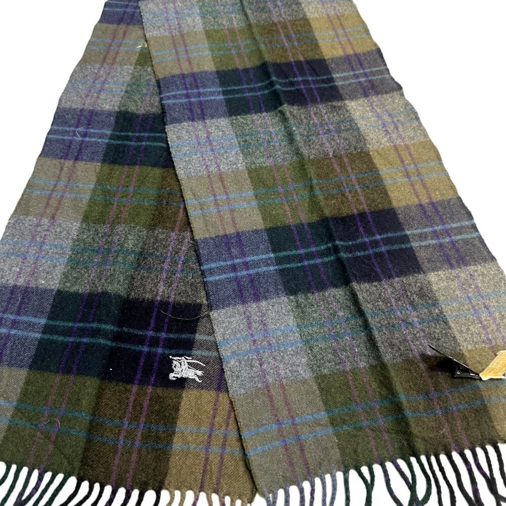 Burberry Burberry's Authentic Scarf Grey Wool Unisex Scarf Made In E Size ONE SIZE - 4 Thumbnail