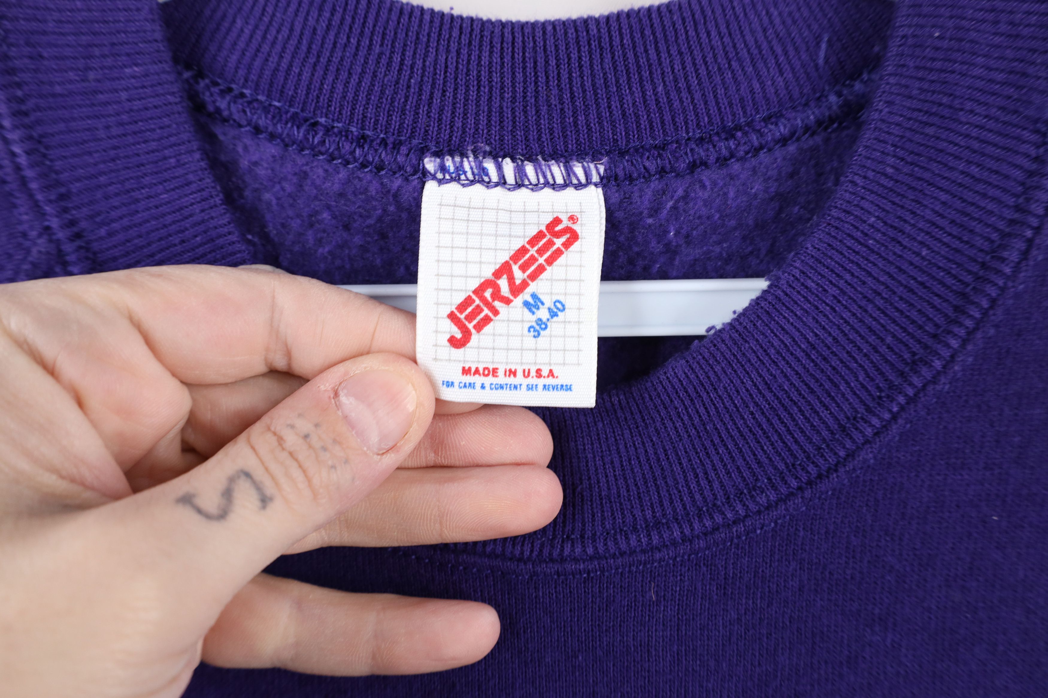Vintage Vintage 90s Streetwear Blank Crewneck Sweatshirt Purple USA Size M / US 6-8 / IT 42-44 - 4 Thumbnail
