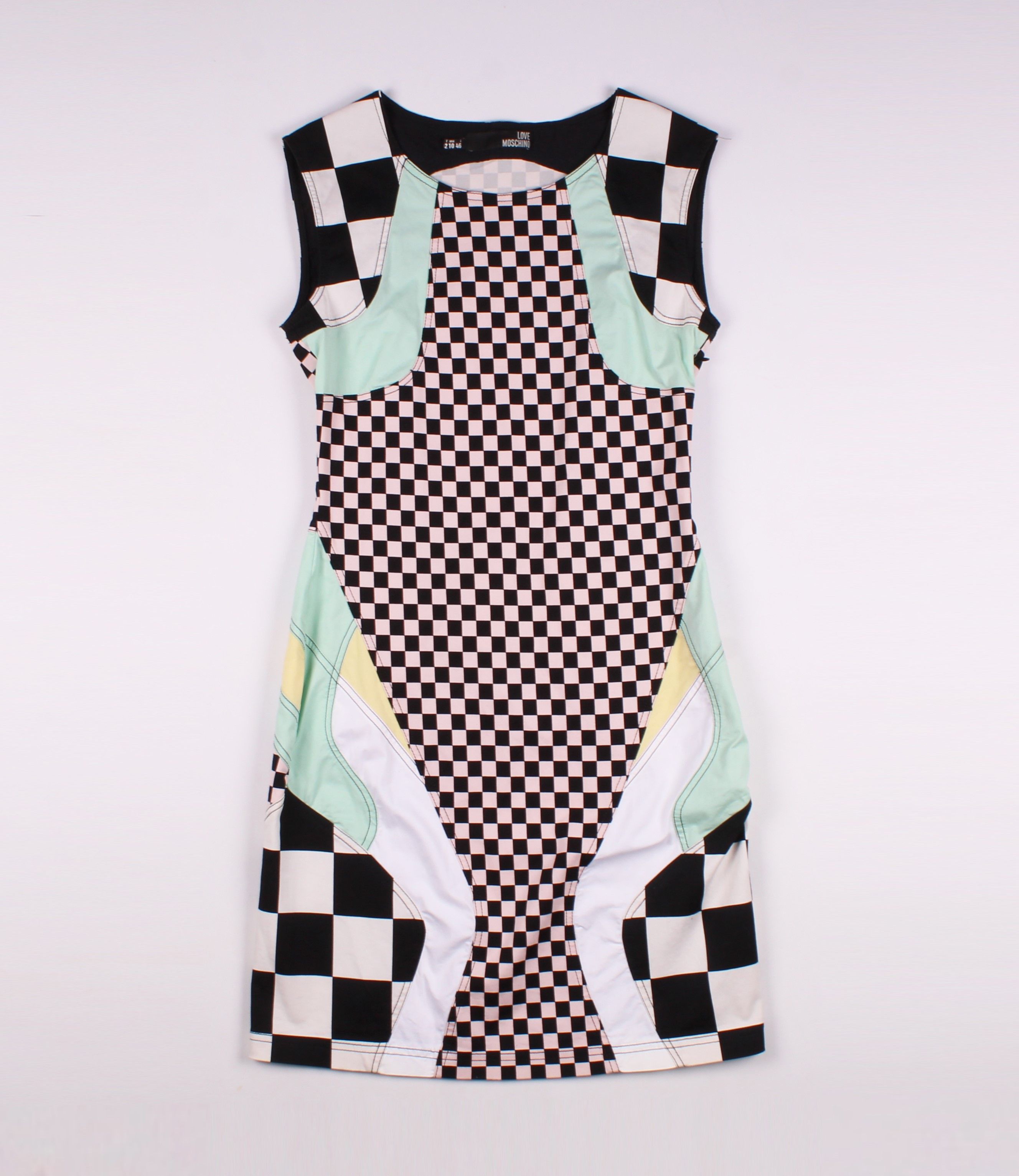 image of Love Moschino Checkered Midi Dress, Women's (Size Large)