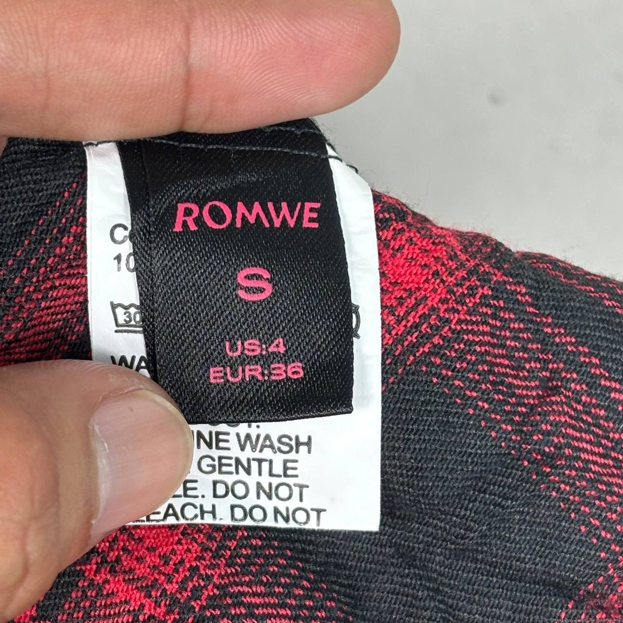 Japanese Brand ROMWE Red Plaid Lace Tiered Mini Skirt - Mall Goth Punk S Size 26" / US 2 / IT 38 - 4 Thumbnail