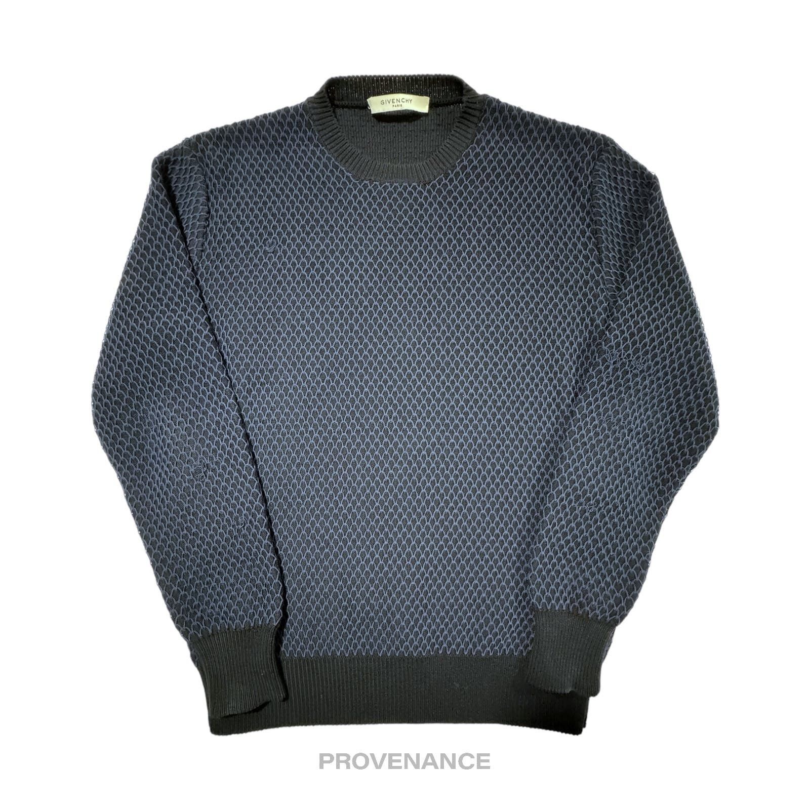 image of Givenchy Basketball Net Crewneck Sweater - Navy Blue Xs, Men's