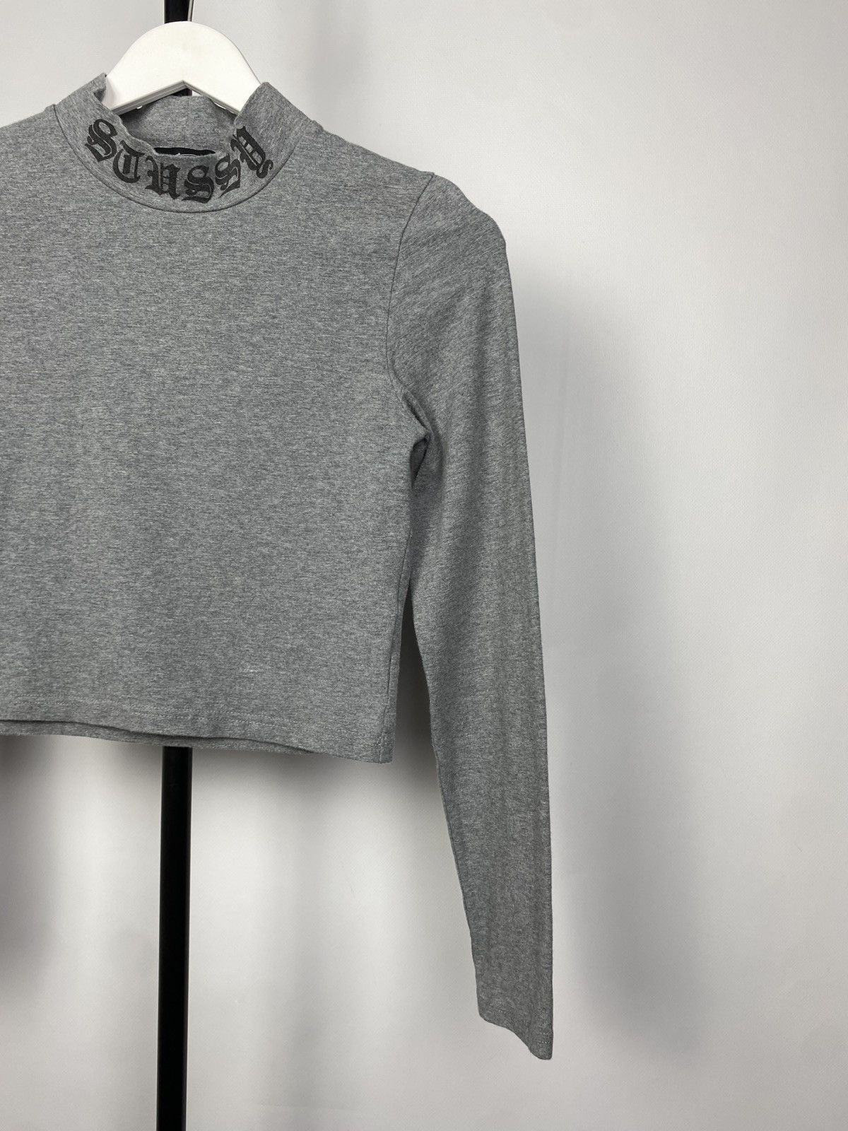 Stussy × Vintage Hype Stussy Long Sleeve Cropped Neck Logo Vintage Size M / US 6-8 / IT 42-44 - 4 Thumbnail