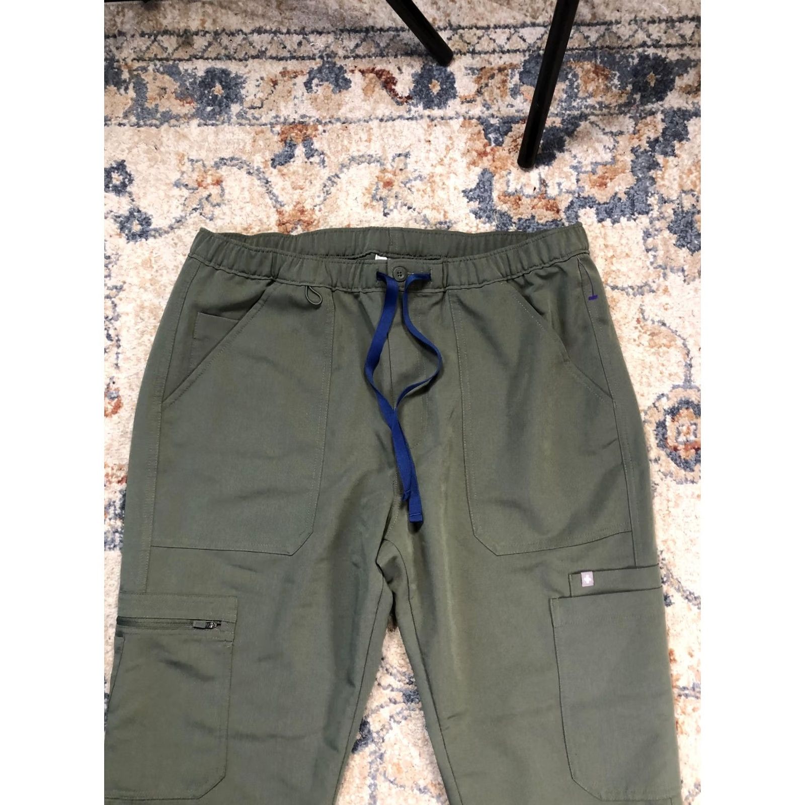 Vintage FIGS Cairo Pants Mens 37x29 Green Technical Collection Cargo Scrub Elastic Waist Size US 33 - 2 Thumbnail